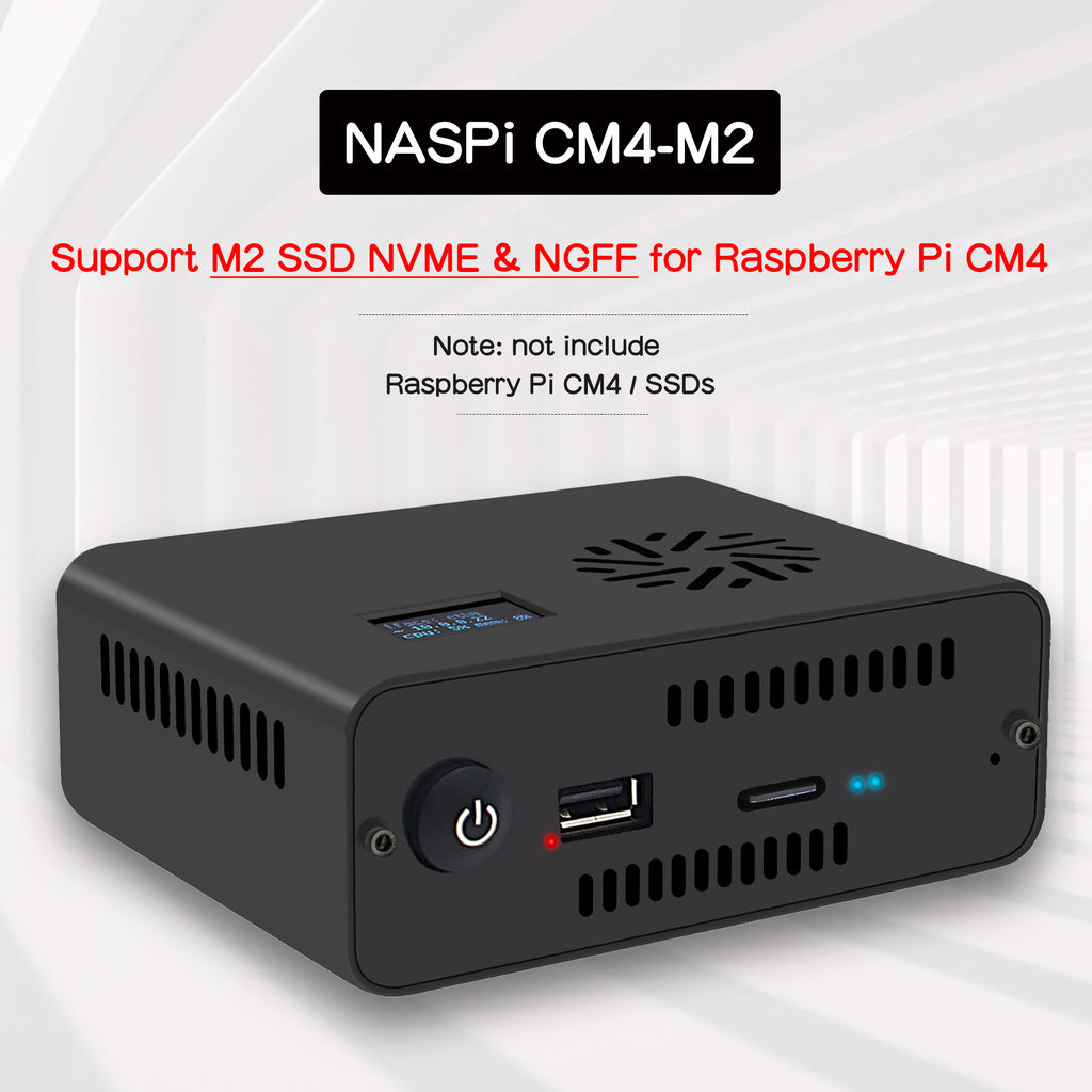 Geekworm NASPi CM4-M2 SATA&NVMe SSD NAS Kit  for Raspberry Pi Compute Module 4