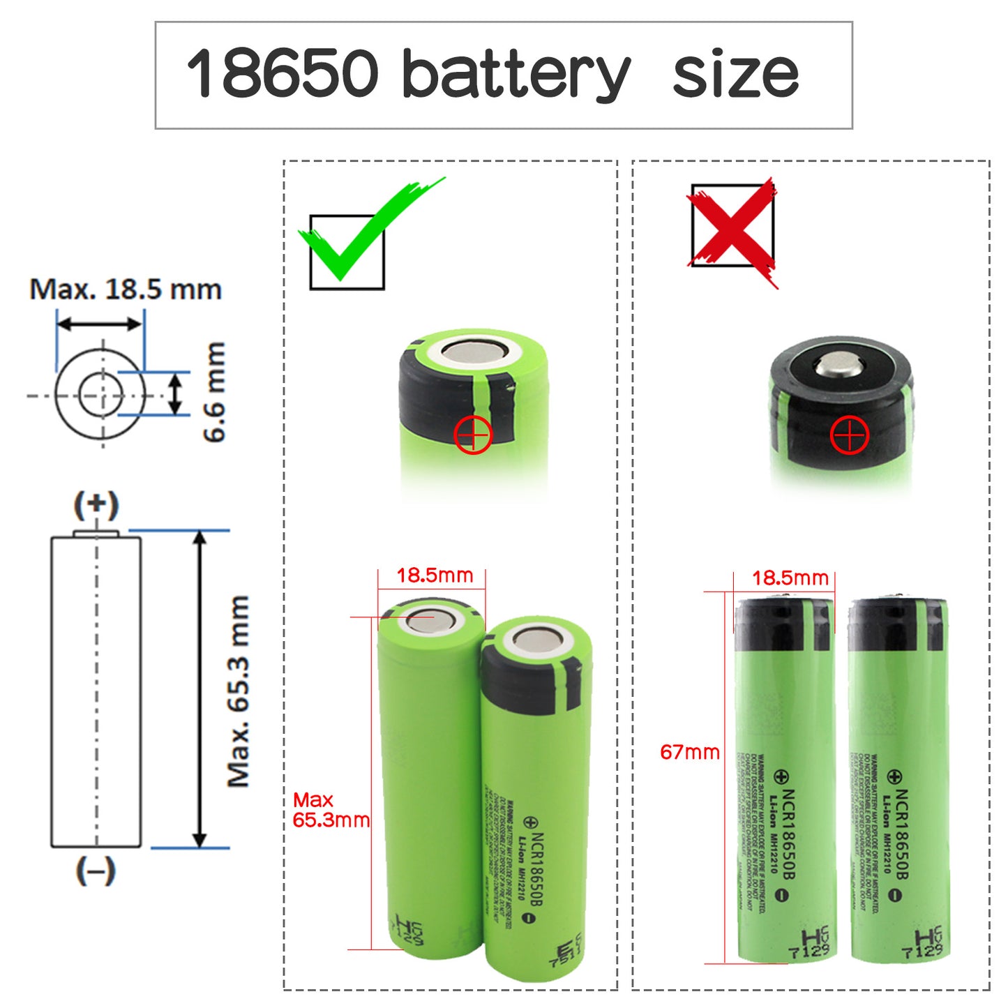 18650 parallel battery pack with XH2.54 terminals head