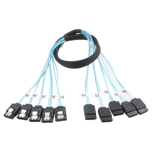 5-Pack 7Pin SATA-III 6Gbps Data Cable for Hard Drive/X1009 (50cm)