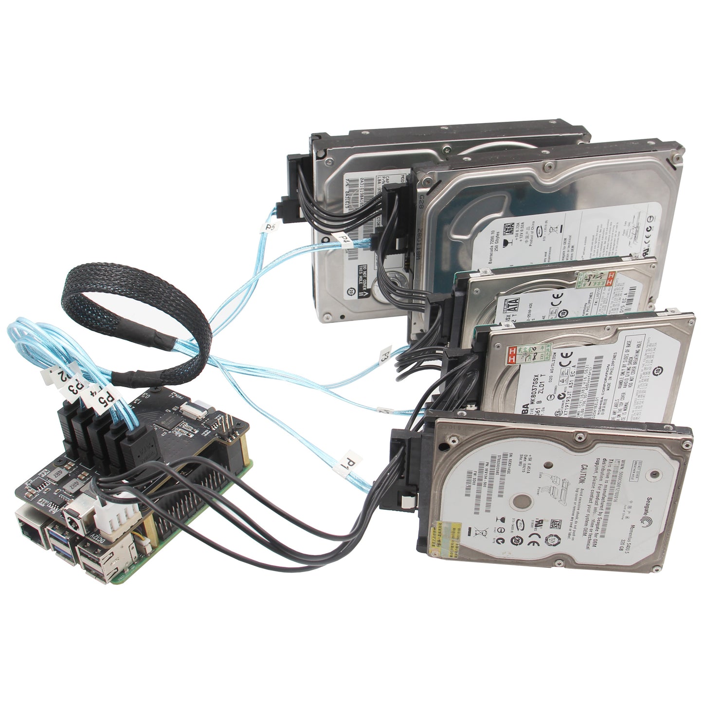 5-Pack 7Pin SATA-III 6Gbps Data Cable for Hard Drive/X1009 (50cm)
