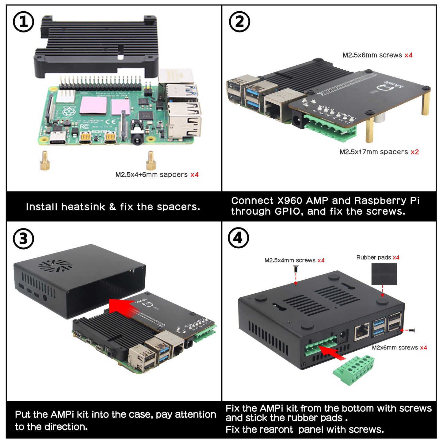 Geekworm AMPi Audio Player Kit for Raspberry Pi 4 Model B
