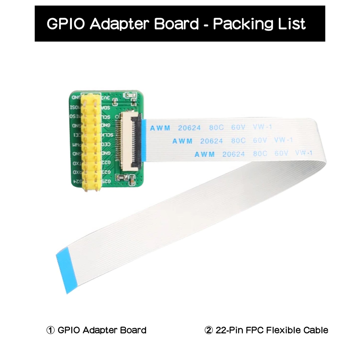 Raspberry Pi CM5 Tiny GPIO Adapter | 0.5mm 22-Pin FPC to 2.54mm 20-Pin