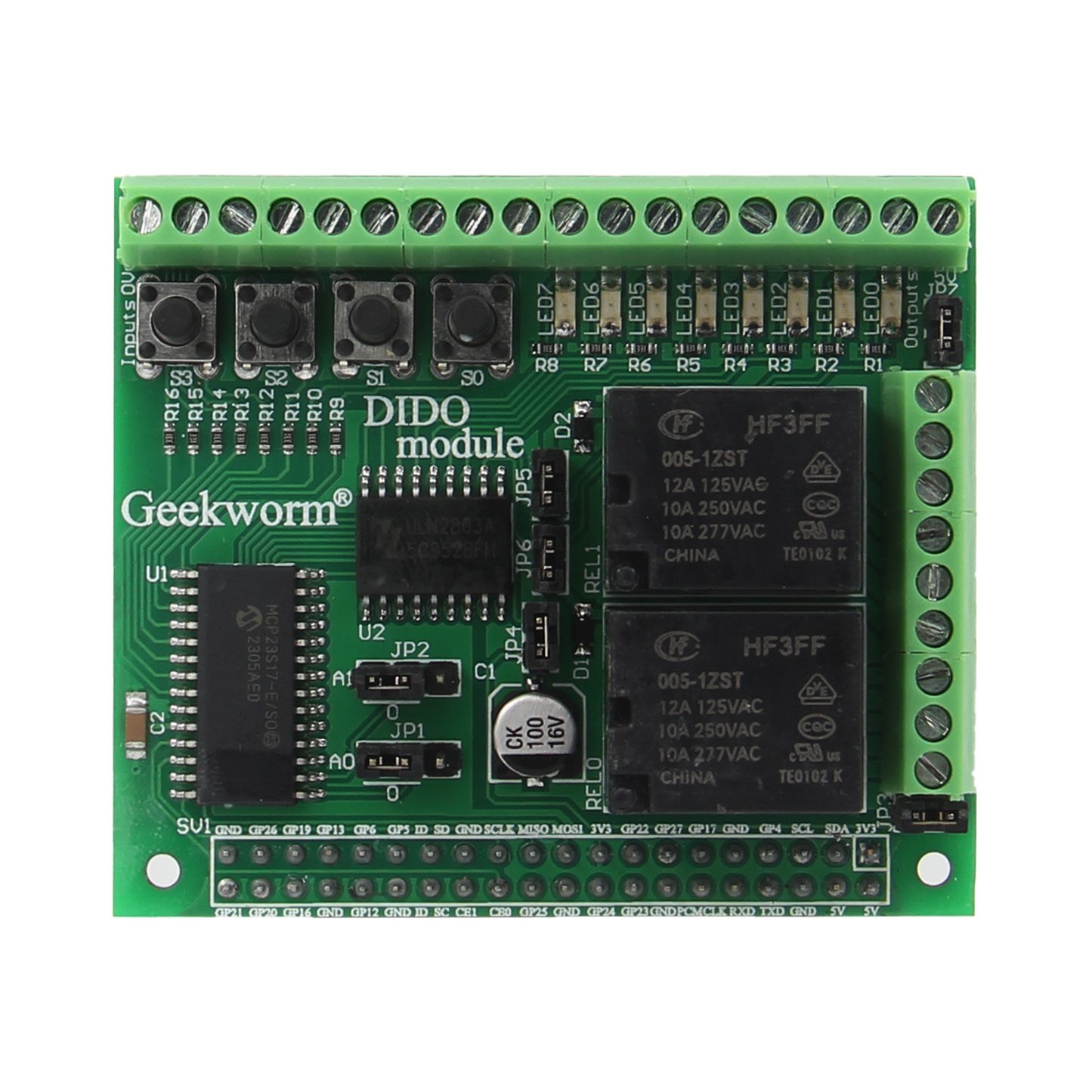 Raspberry Pi 5 Model B / 4B / 3B+ /3B Digital Input Output Expansion Board DIDO Module