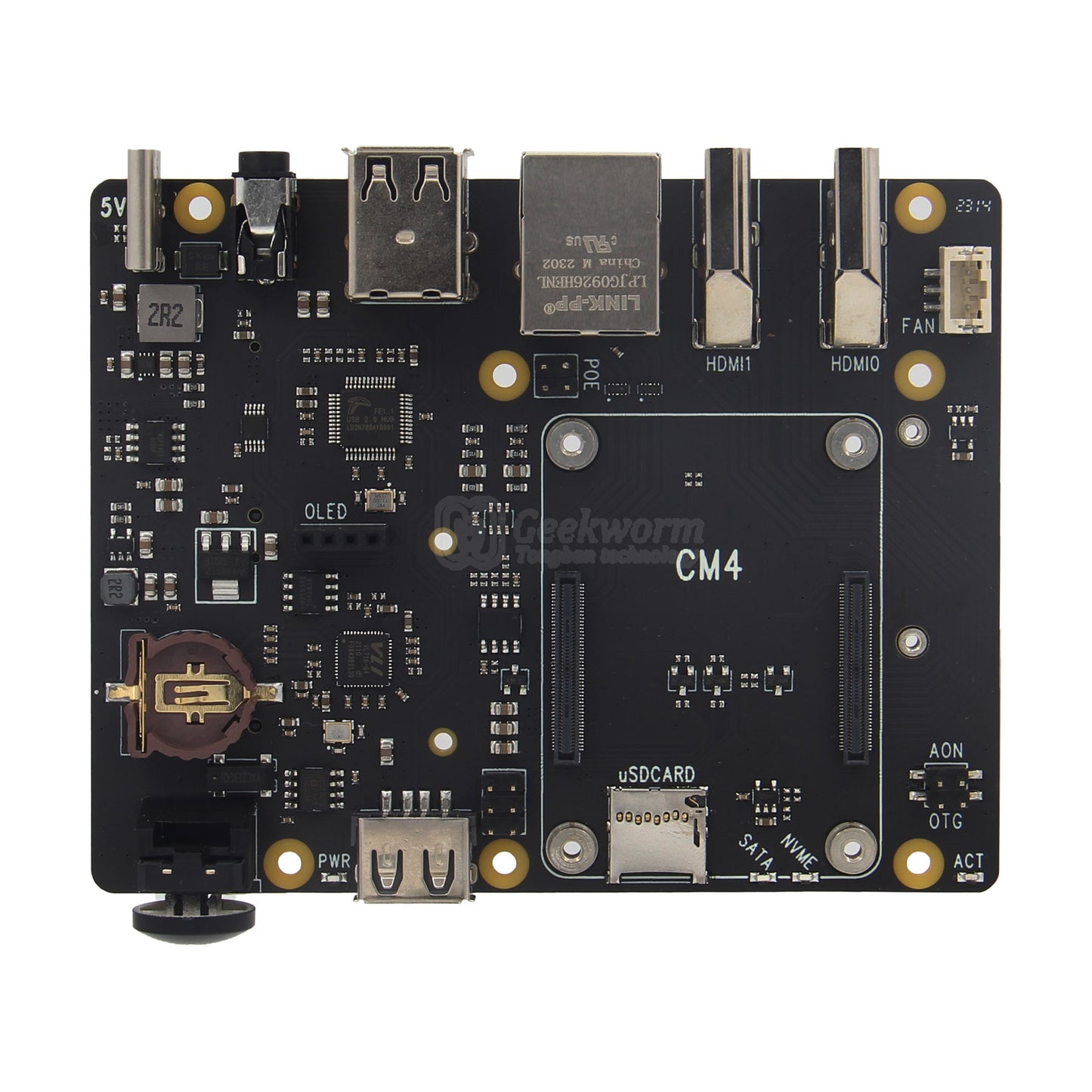 Geekworm X515 M2 SATA&NVMe SSD Expansion Board for Raspberry Pi Compute Module 4