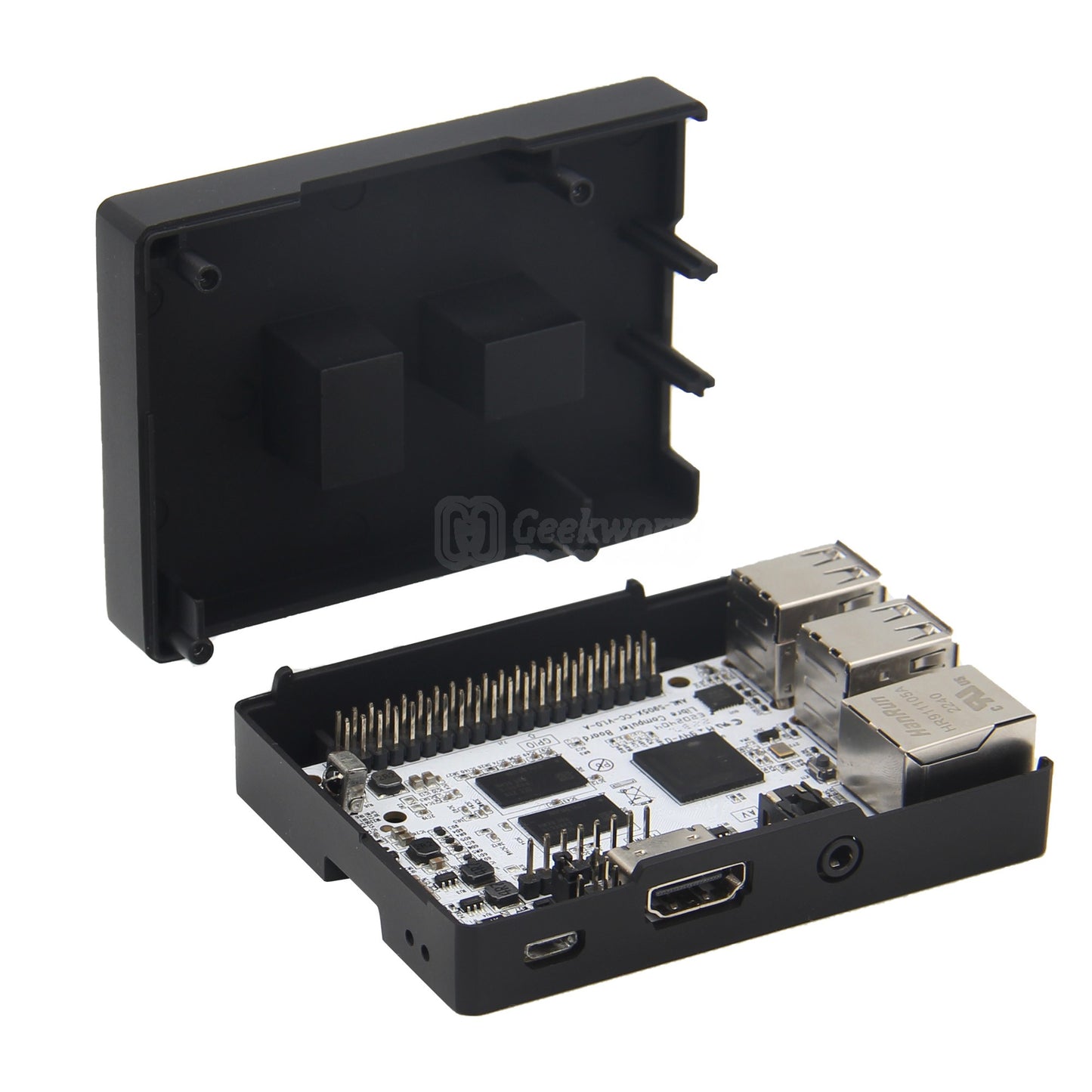 Geekworm Aluminum Alloy Case for Raspberry Pi 3B+/3B / Libre Computer Board AMl-S905X-CC/ALL-H3-CC/ROC-RK3328-CC(P170-B)