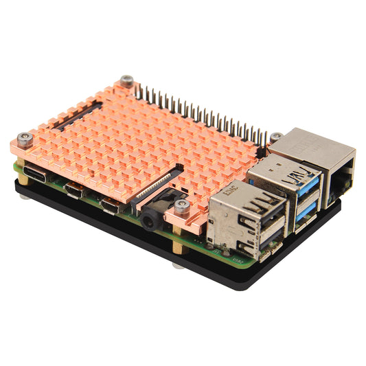 Geekworm 4mm Thickness Copper Heatsink with Acrylic Plate for Raspberry Pi 4(H402)