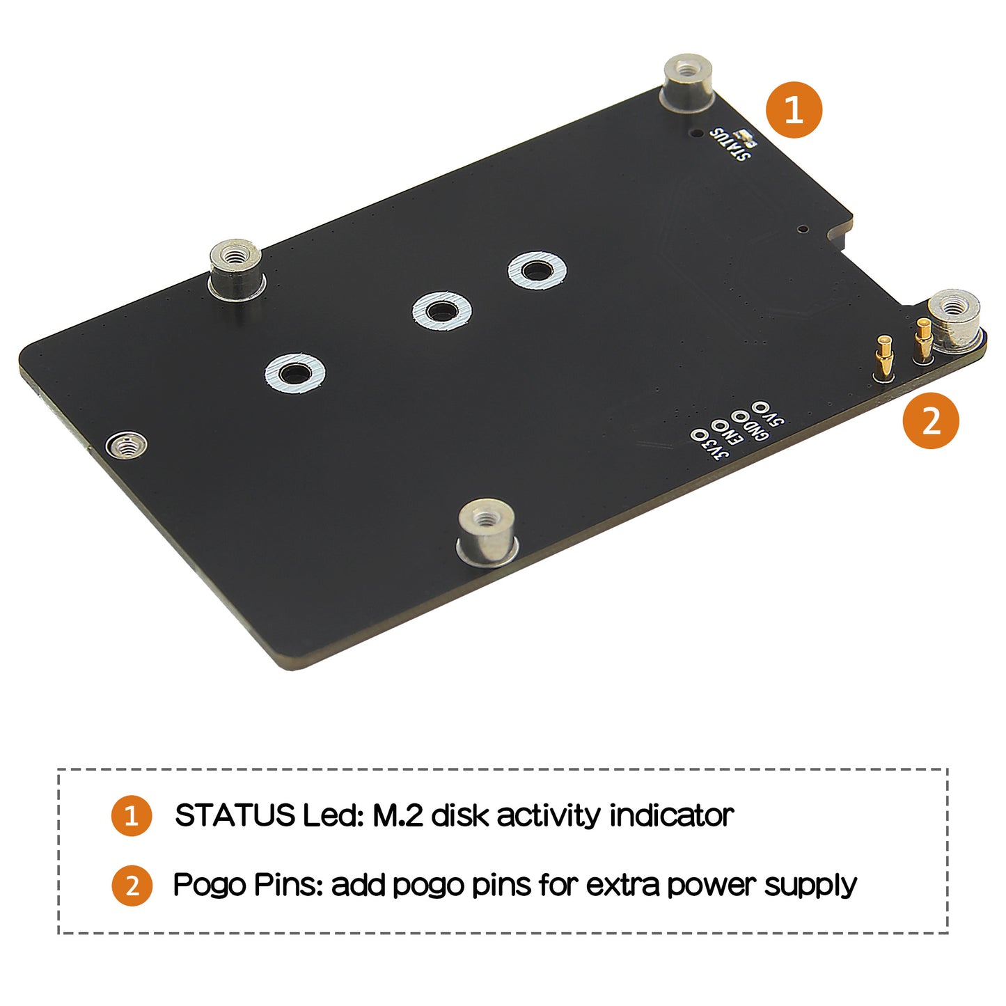 Geekworm X1002 PCIe to M.2 2280 NVMe SSD Bottom for Raspberry Pi 5