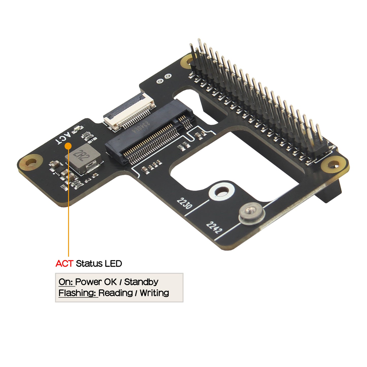 Geekworm X1000 PCIe to M.2 Key-M NVMe SSD PIP TOP for Raspberry Pi 5