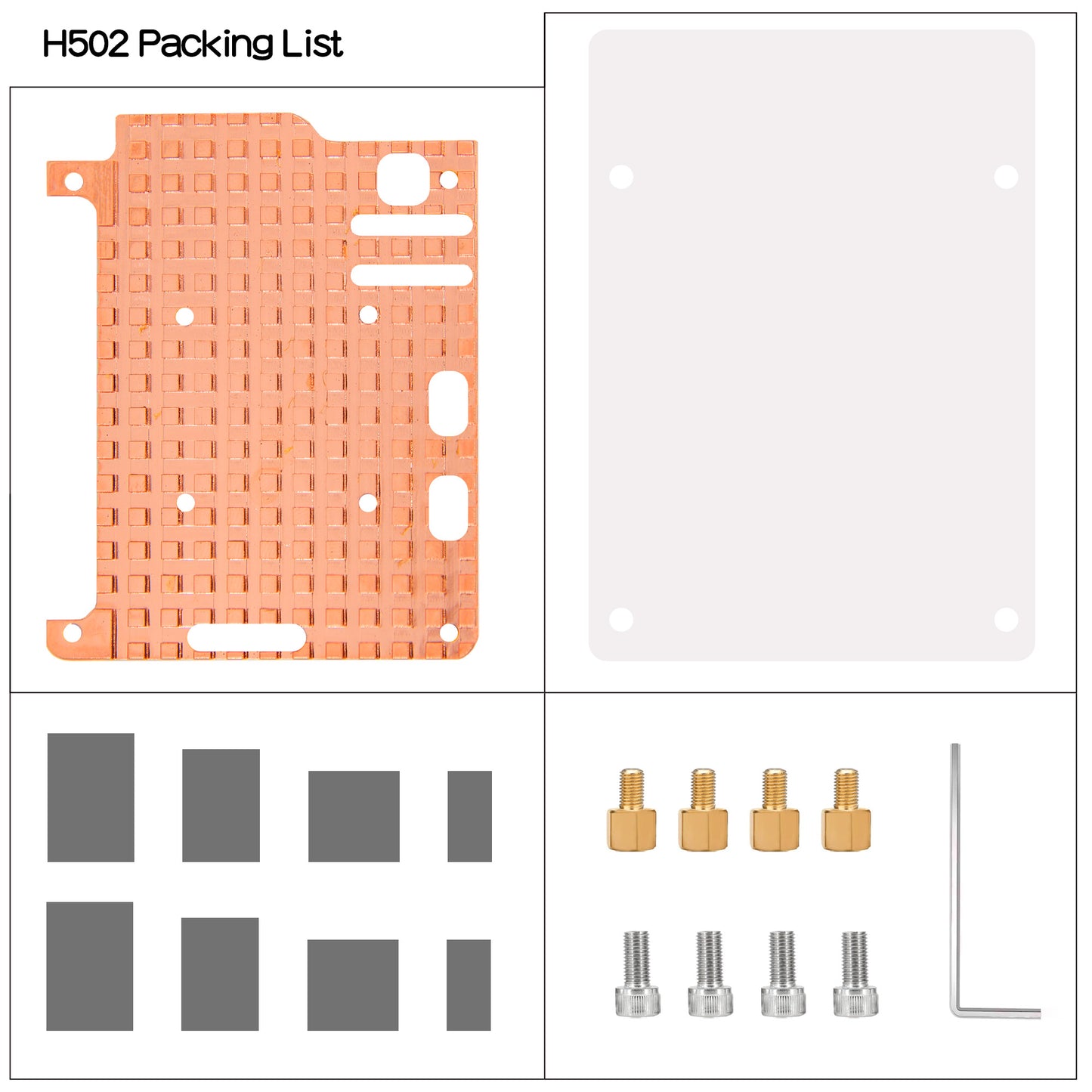 Geekworm Copper Heatsink with Acrylic Plate for Raspberry Pi 5 (H502)