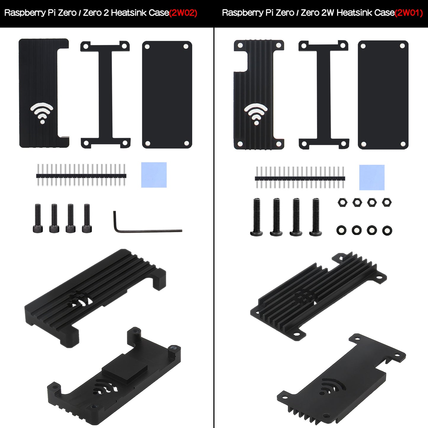 Geekworm Aluminum Alloy Armor Case for Raspberry Pi Zero/Zero W/Zero 2W