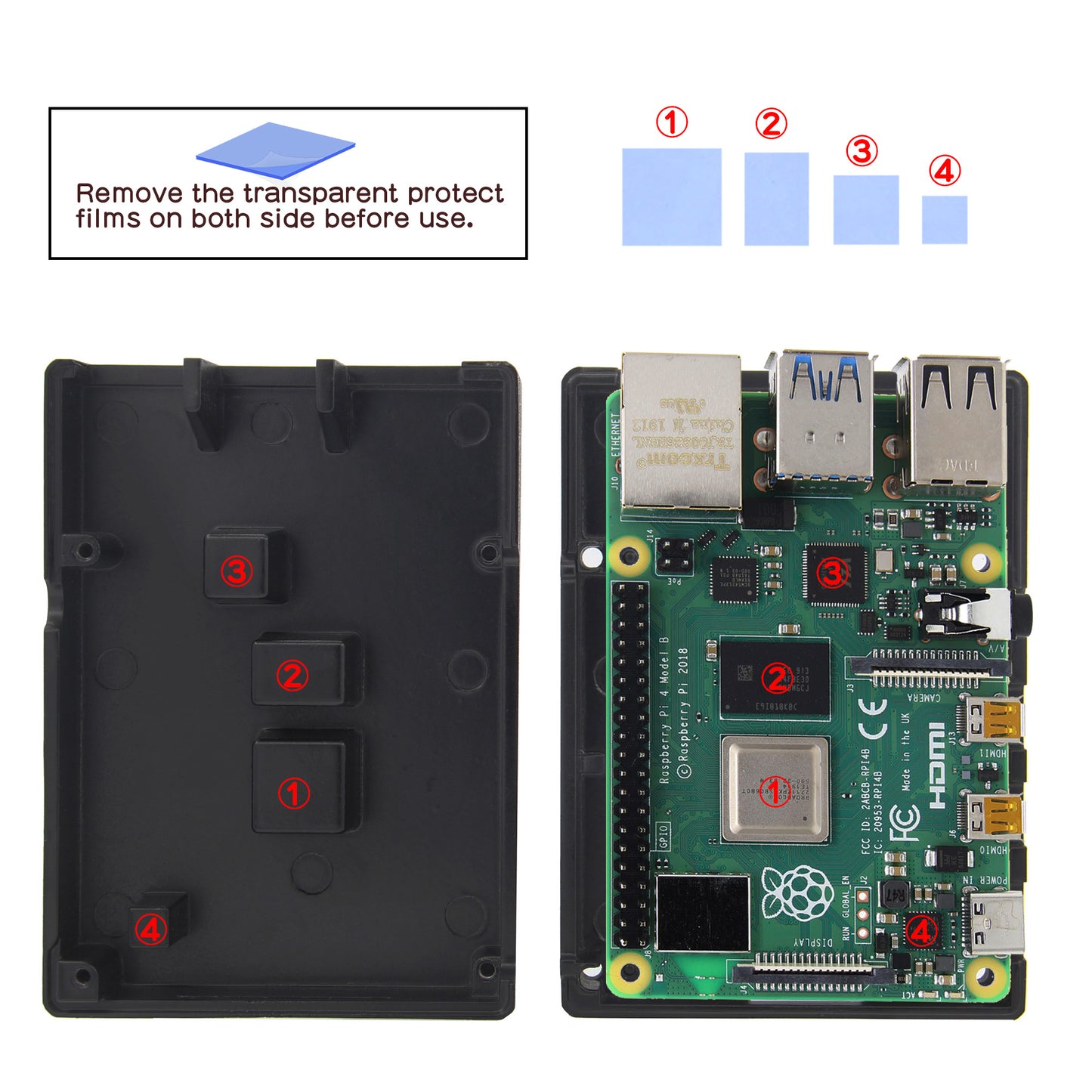 Geekworm Raspberry Pi 4 Aluminum Alloy Case (P388)