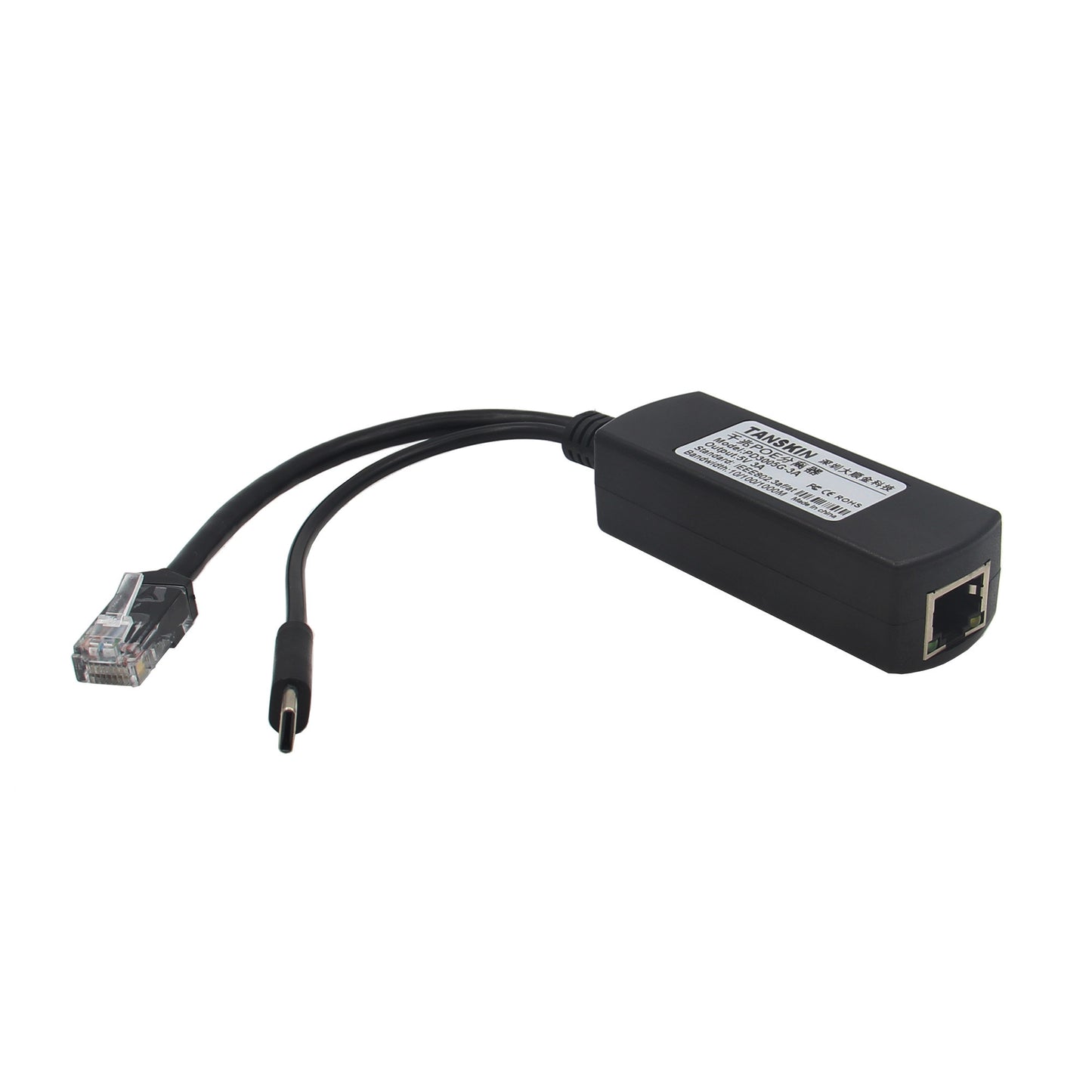 Geekworm PoE Splitter 10/100/1000Mbps 5V 3A Type C Connector for Raspberry Pi 4/X650/X635