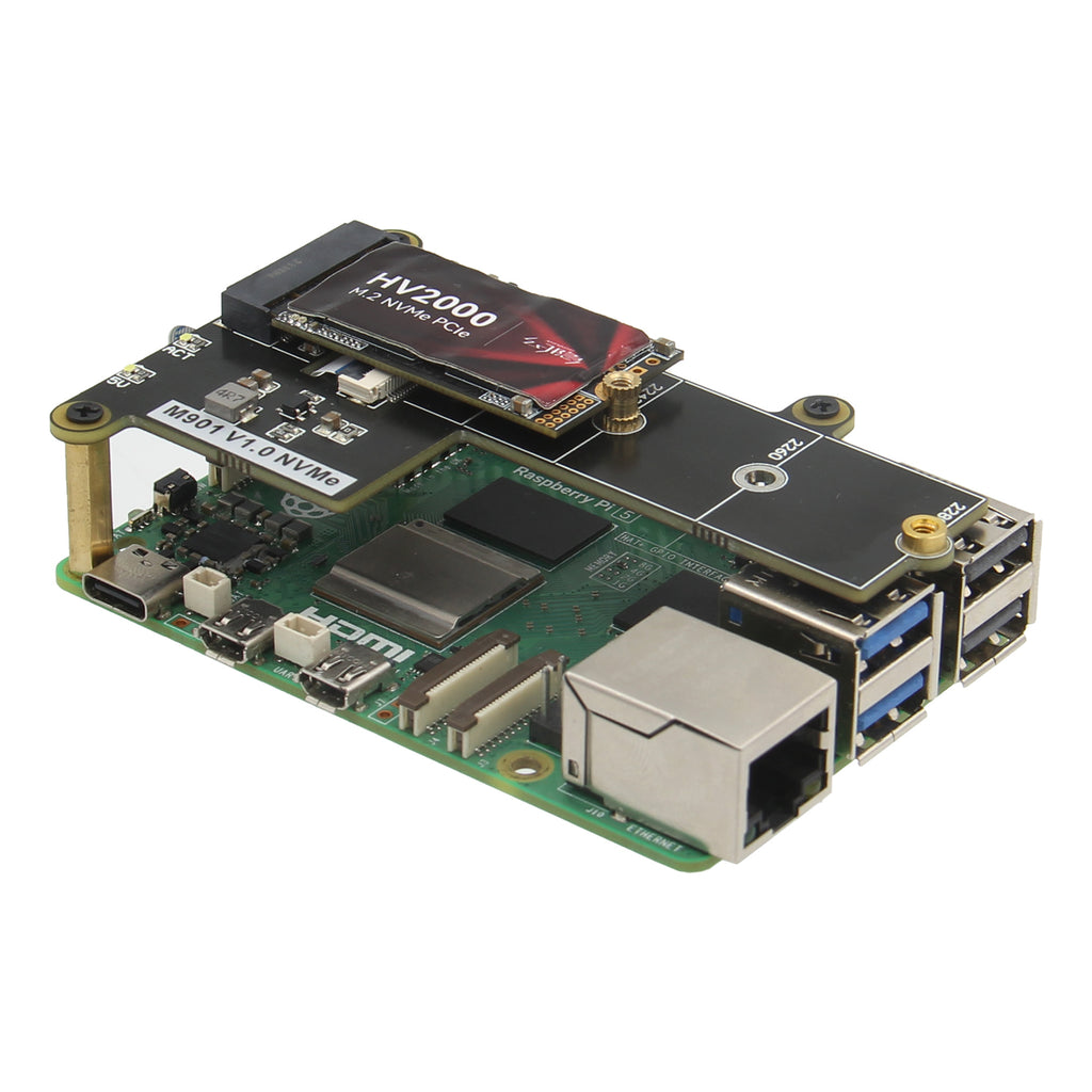 Geekworm M901 PCIe to M.2 Key-M NVMe SSD PIP TOP for Raspberry Pi 5