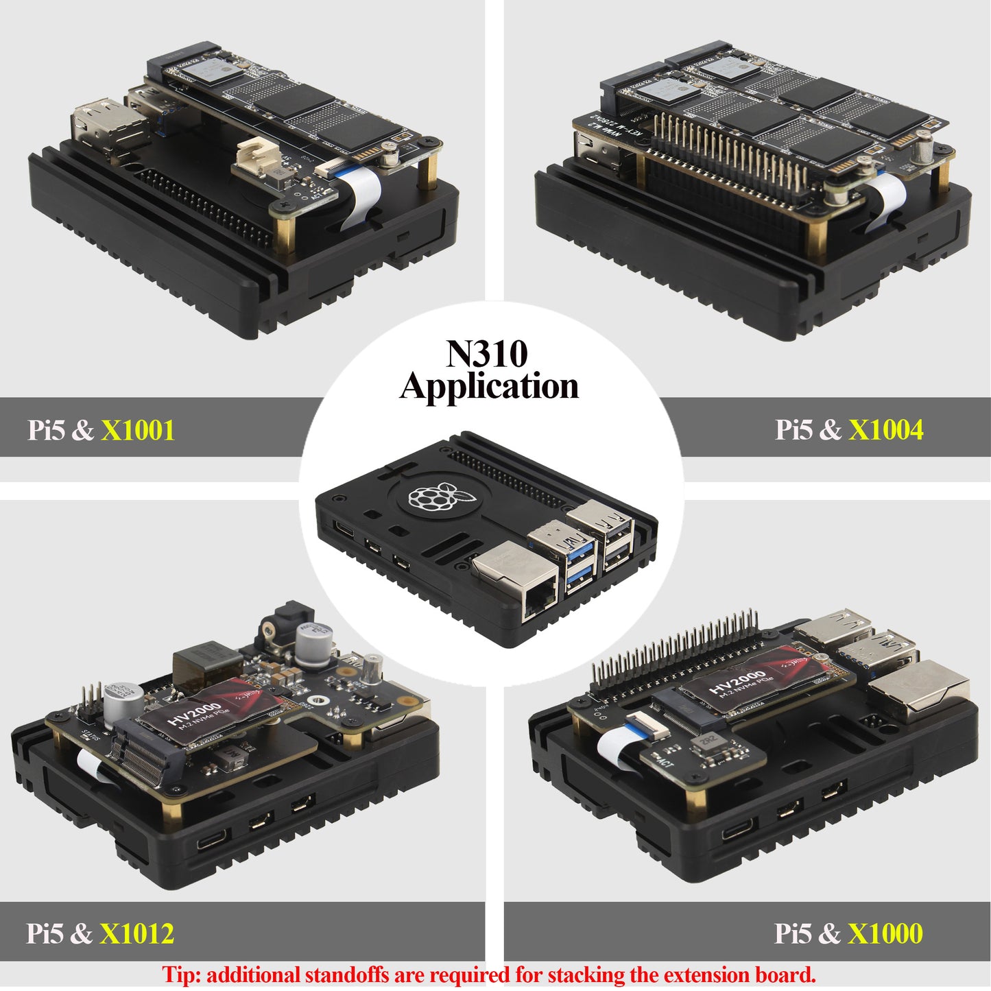 Raspberry Pi 5 Ultra-Thin CNC Aluminum Alloy Passive Cooling Case (N310)