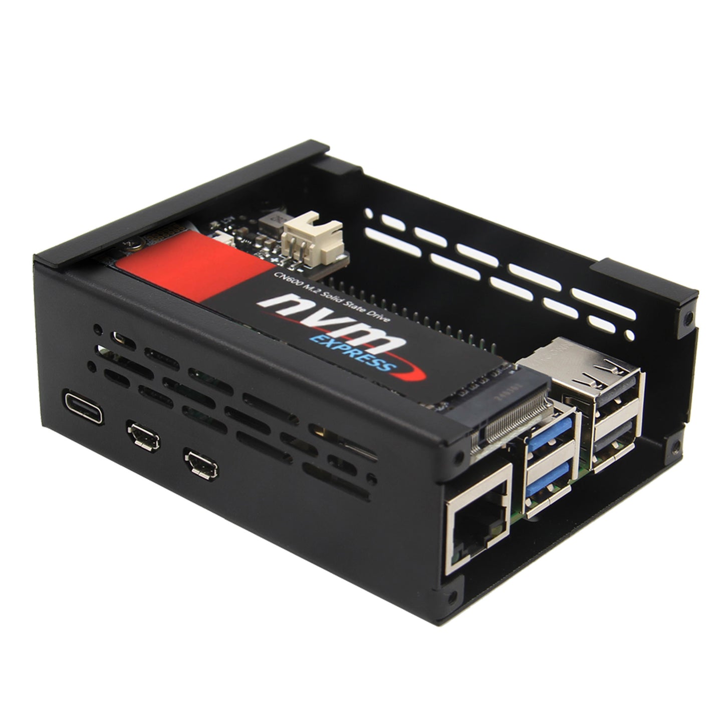 Geekworm P579 Raspberry Pi 5 PCIe Metal case Compatible with X1001/X1000/X1003/X1004/X1015/M300/M400/Q200