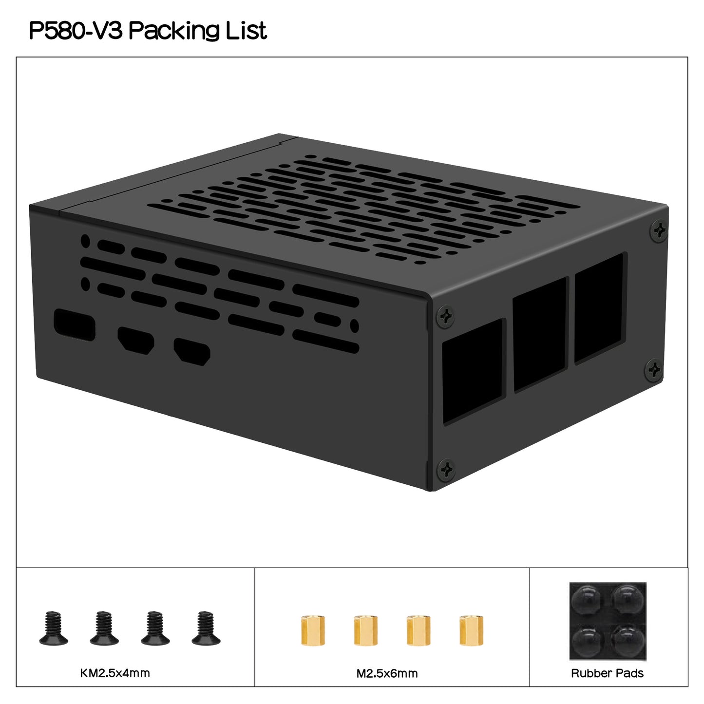 Geekworm P580 Raspberry Pi 5 PCIe Metal case Compatible with X1002/X1005