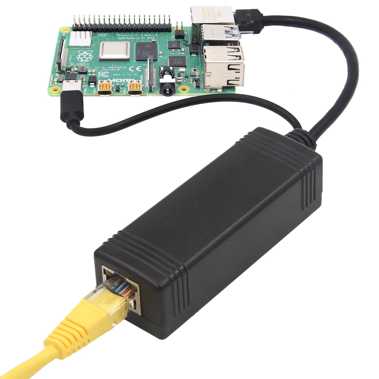 Geekworm PoE Splitter 10/100/1000Mbps 5V 3A Type C Connector for Raspberry Pi 4/X650/X635