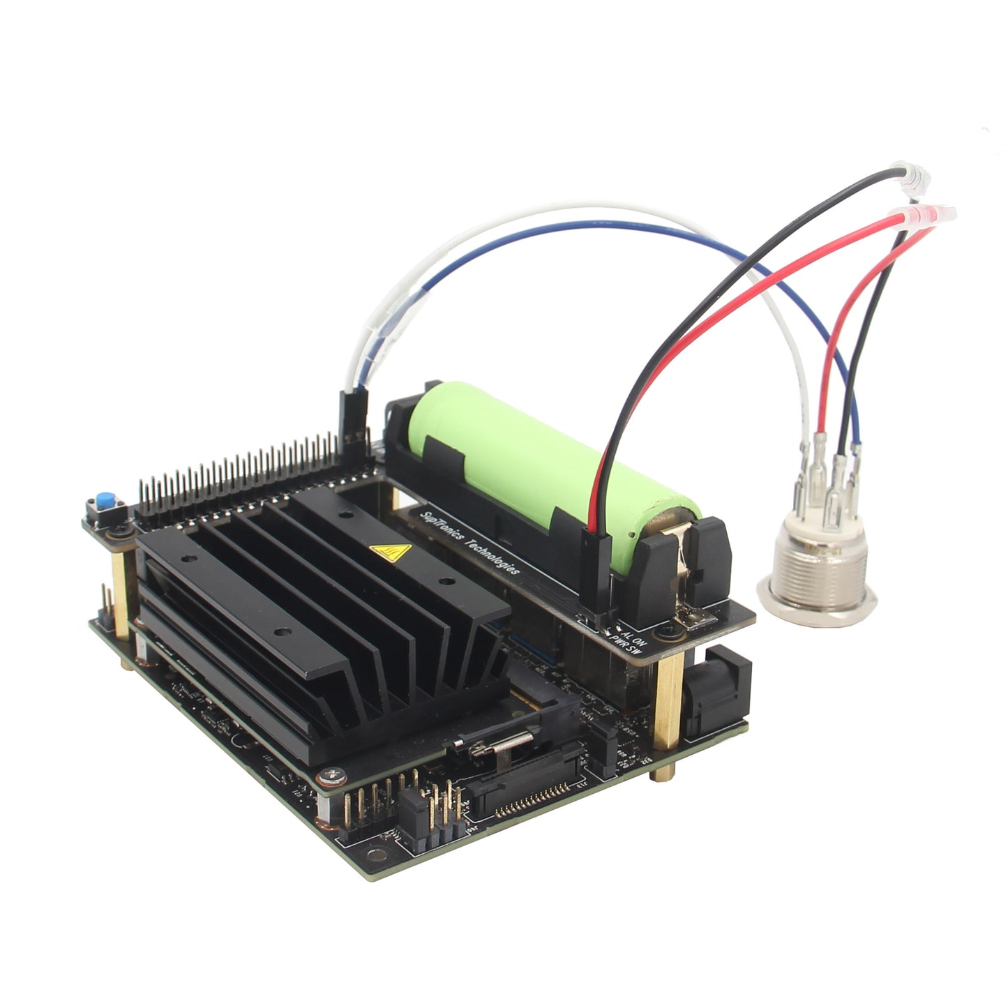 Geekworm T201 1-Cell 18650 UPS ( Max 5.1V 4A Output ) & Power Management Expansion Board for NVIDIA Jetson Nano