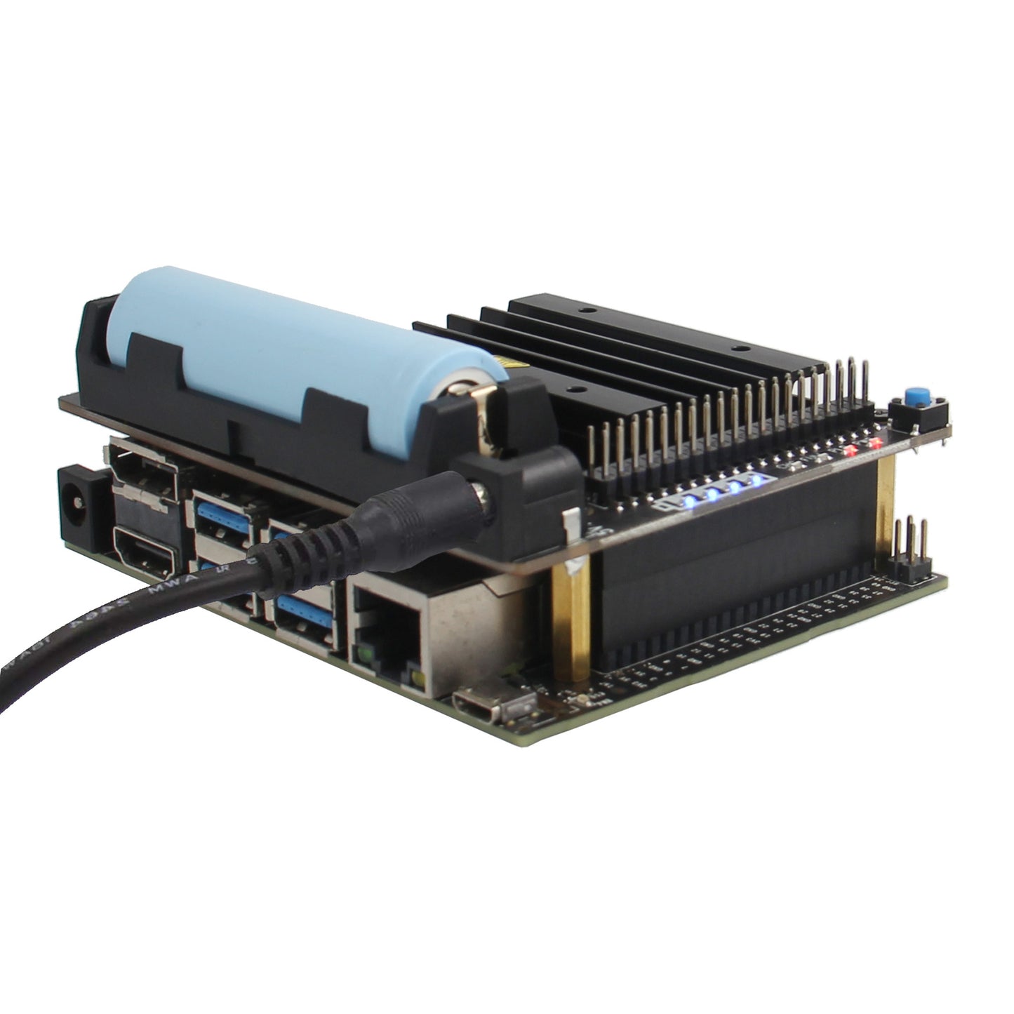 Geekworm T201 1-Cell 18650 UPS ( Max 5.1V 4A Output ) & Power Management Expansion Board for NVIDIA Jetson Nano