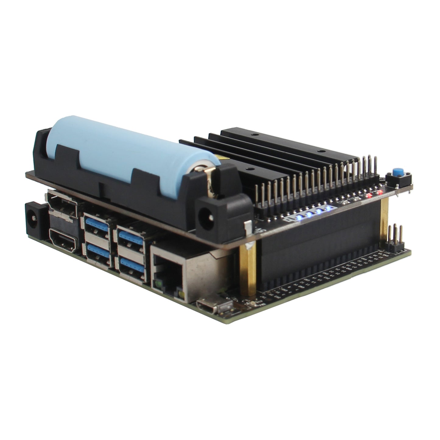 Geekworm T201 1-Cell 18650 UPS ( Max 5.1V 4A Output ) & Power Management Expansion Board for NVIDIA Jetson Nano