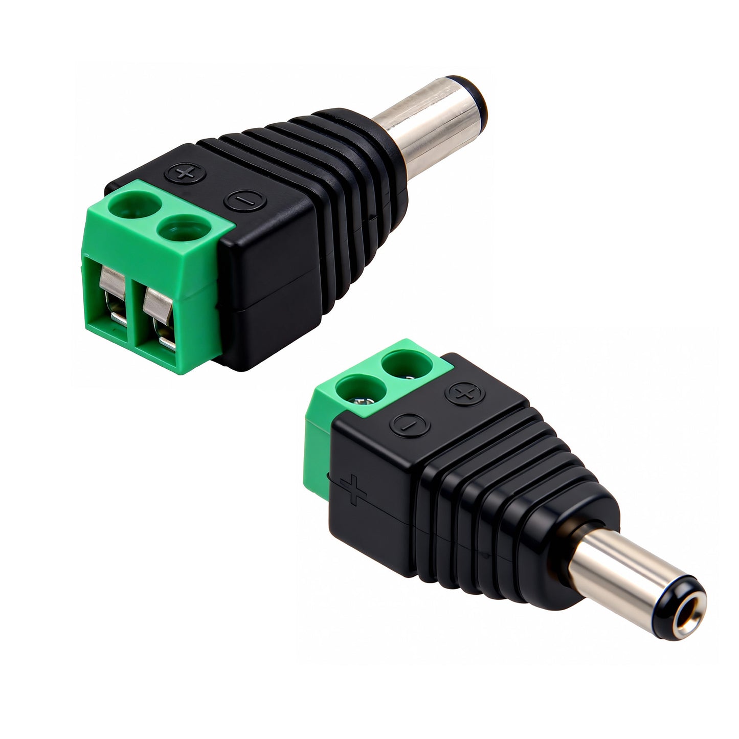 Solderless 2-Pin Terminal Block to DC 5.5x2.1mm Male/Female Adapter