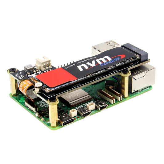 Geekworm X1001 PCIe to M.2 Key-M NVMe SSD PIP TOP for Raspberry Pi 5