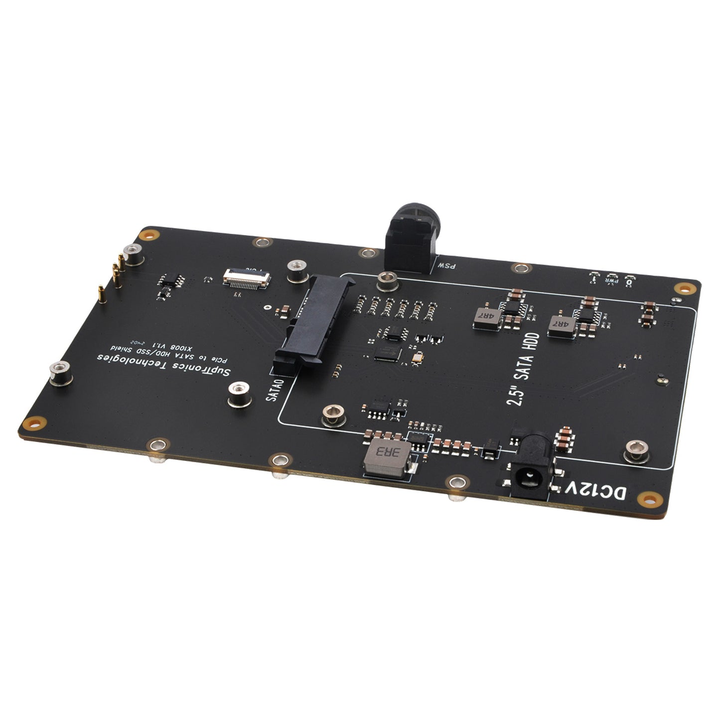 Geekworm X1008 PCIe to 2.5" SATA HDD/SSD+3.5" SATA HDD Shield for Raspberry Pi 5 (NOT Support Boot from HDD/SSD)