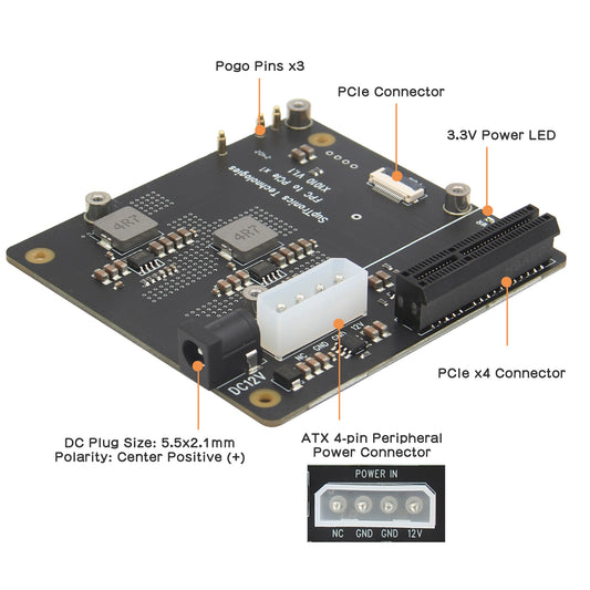 Geekworm X1010 PCIe FFC to Standard PCIe x4 Slot Expansion Board for Raspberry Pi 5