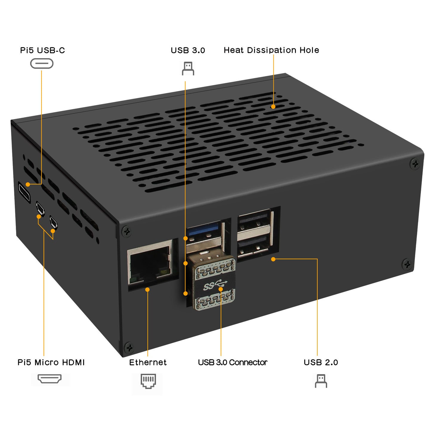 Geekworm X1100-C1 Metal Case for Raspberry Pi 5& X1100 Shield