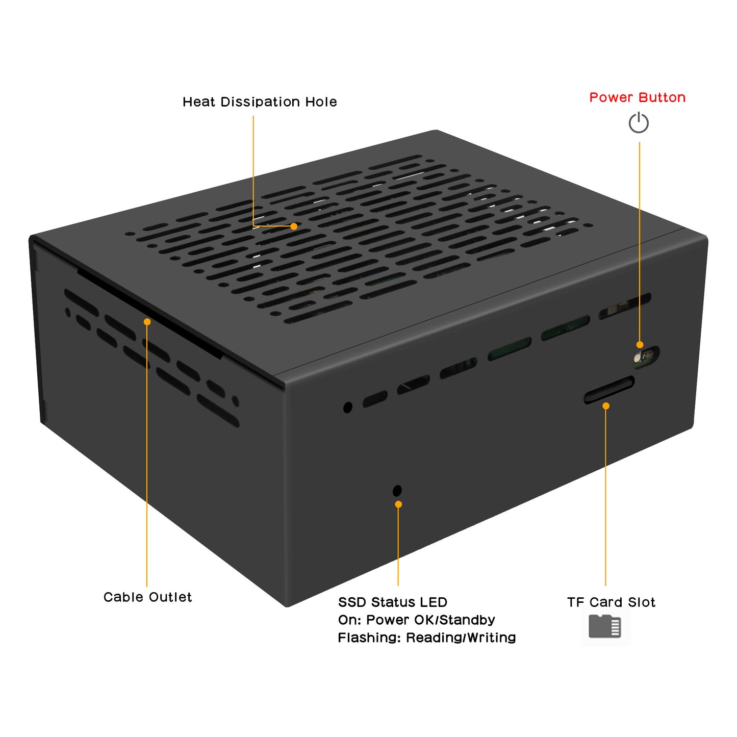 Geekworm X1100-C1 Metal Case for Raspberry Pi 5& X1100 Shield