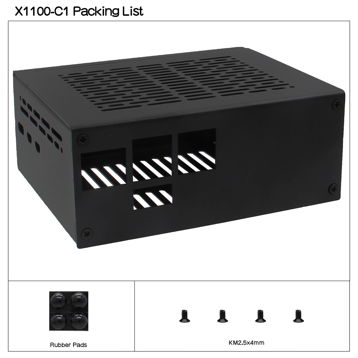 Geekworm X1100-C1 Metal Case for Raspberry Pi 5& X1100 Shield