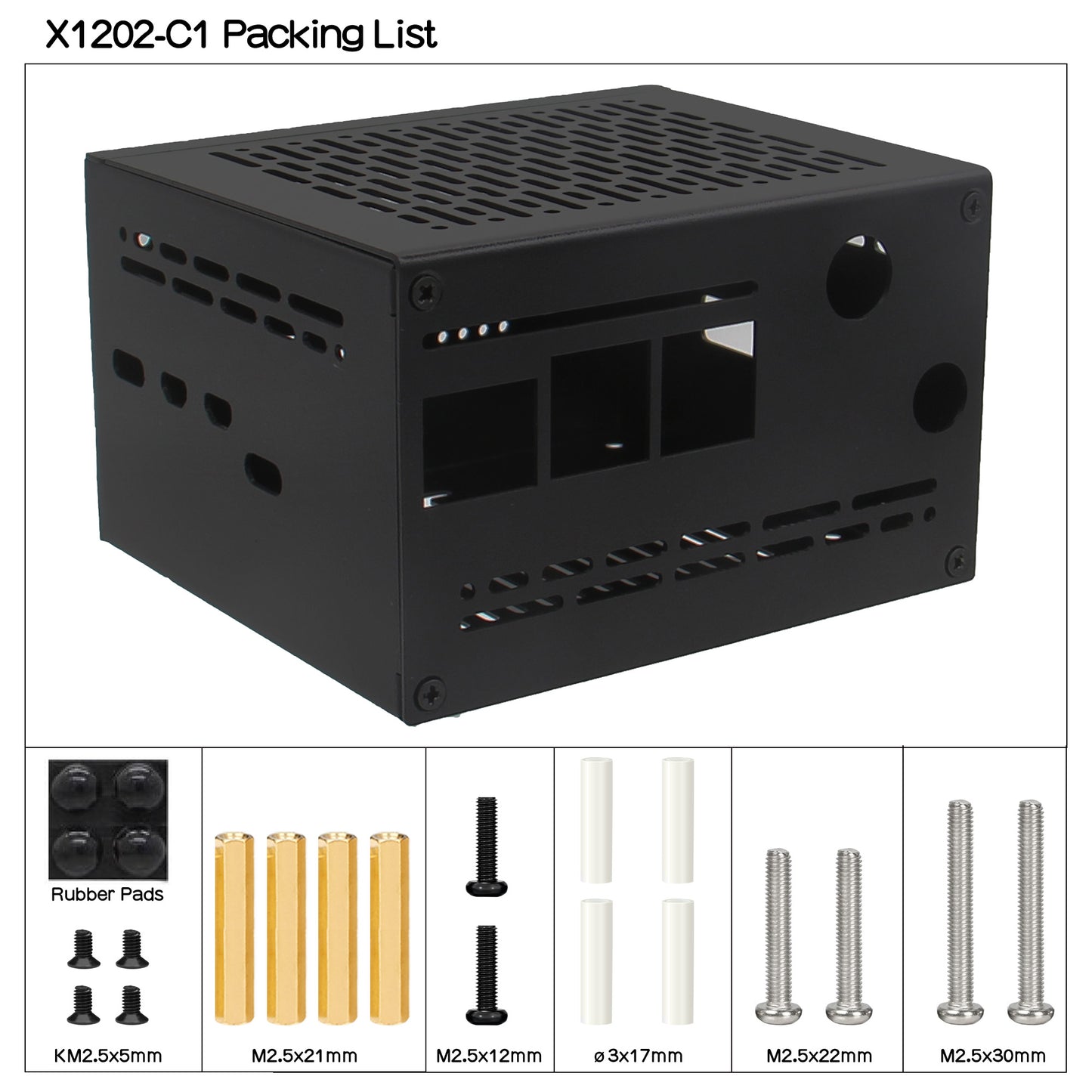 Geekworm X1202-C1 Metal Case for Raspberry Pi 5 X1202 UPS Shield