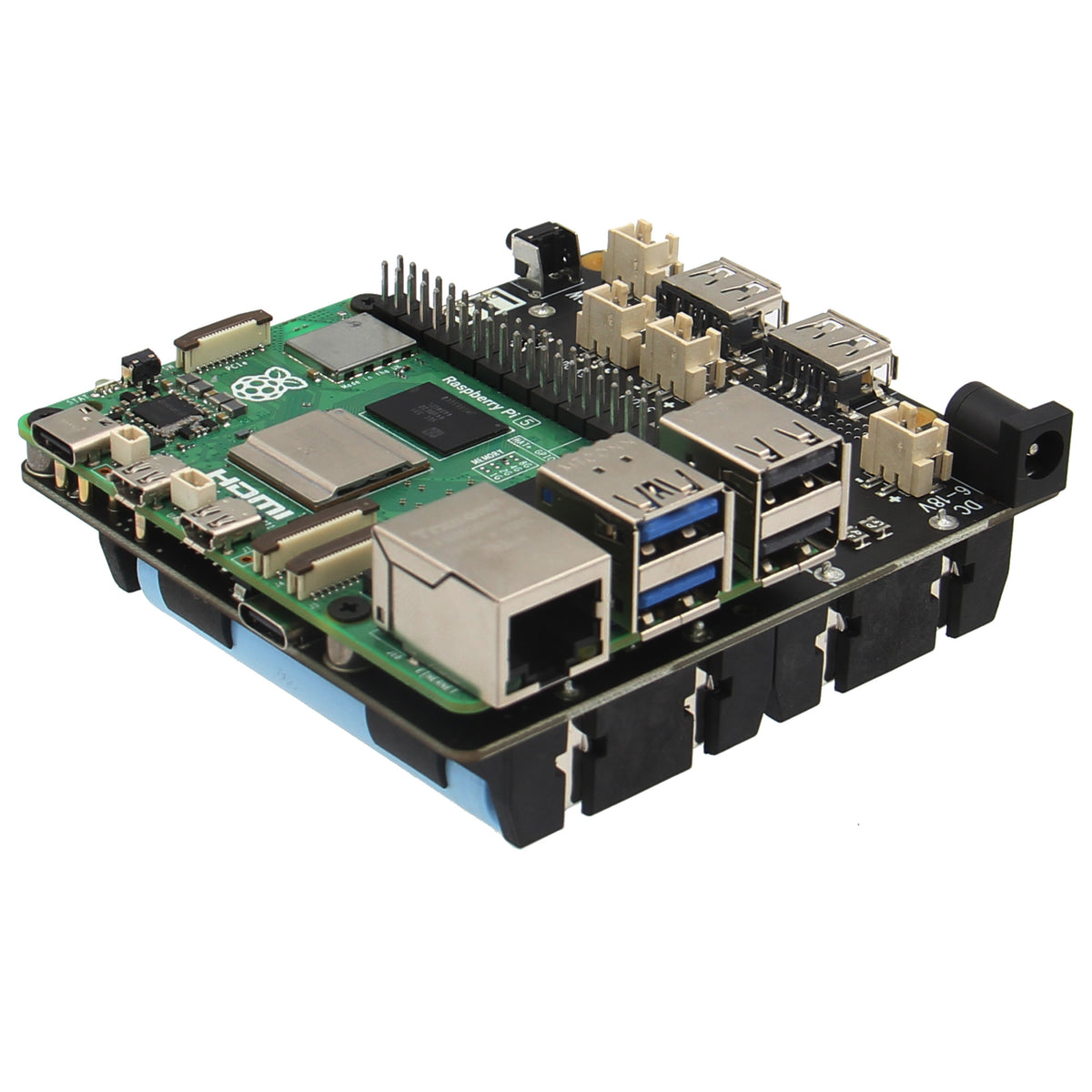 Geekworm X1202 4-Cell 18650 5.1V 5A UPS HAT For Raspberry Pi 5 Series