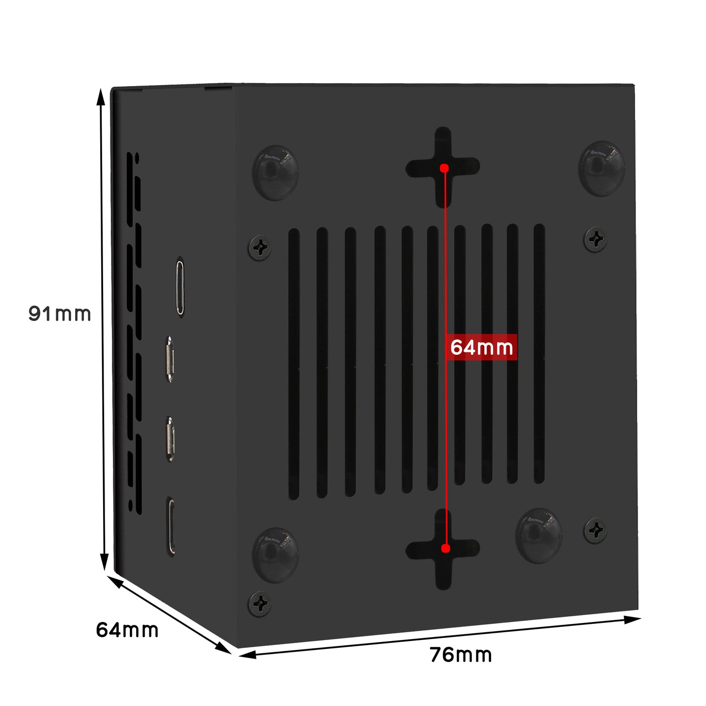 Geekworm X1205-C1 Metal Case for Raspberry Pi 5 X1205 UPS Shield