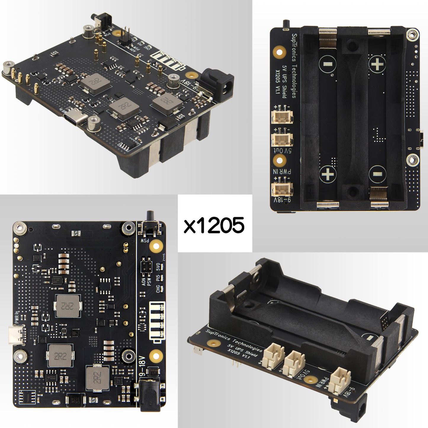 Geekworm X1205 2-Cell 21700 5.1V 6A UPS HAT for Raspberry Pi 5 Series