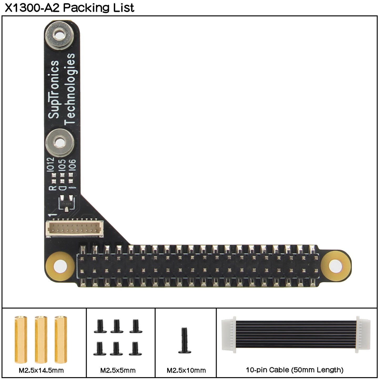 Geekworm X1300-A2 I2S Audio Accessory Auxiliary Board for X1300 / X630