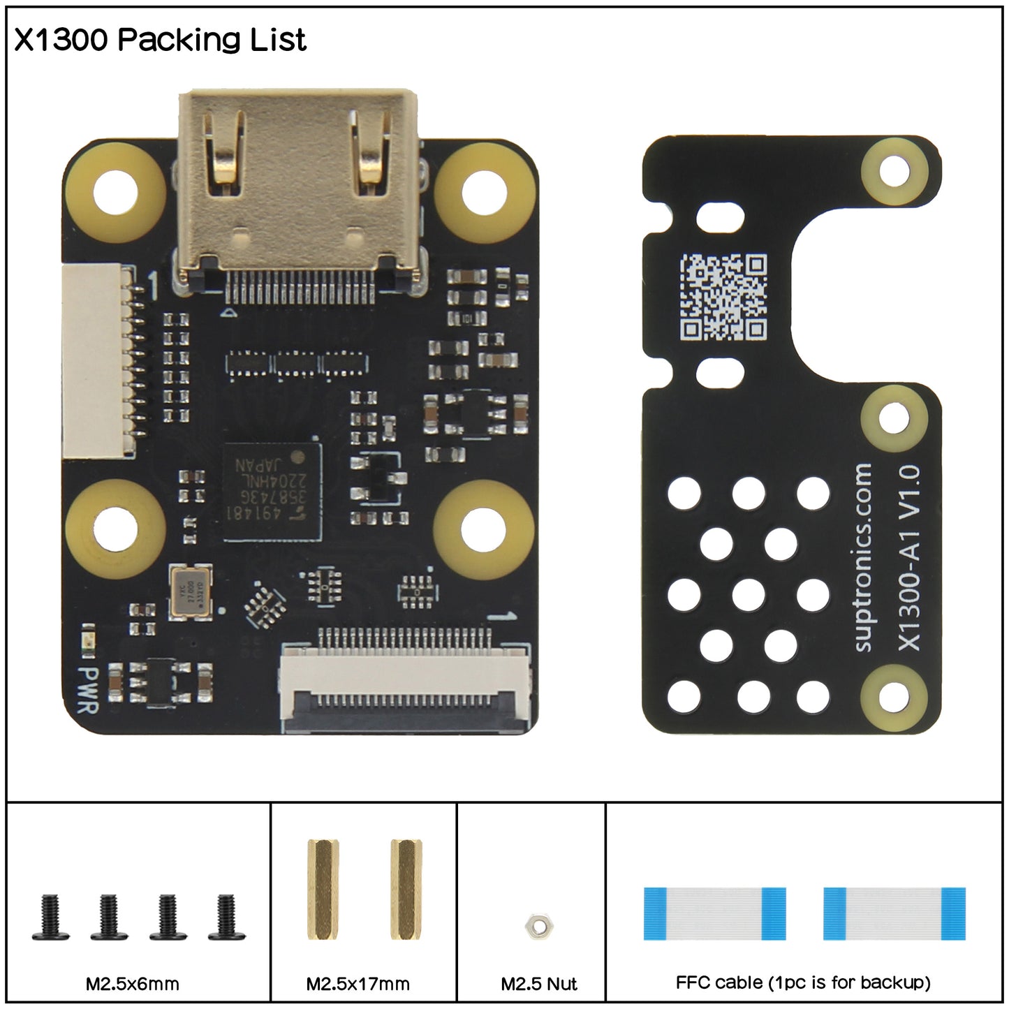Geekworm X1300 HDMI to CSI2 Shield for Raspberry Pi 5 Only