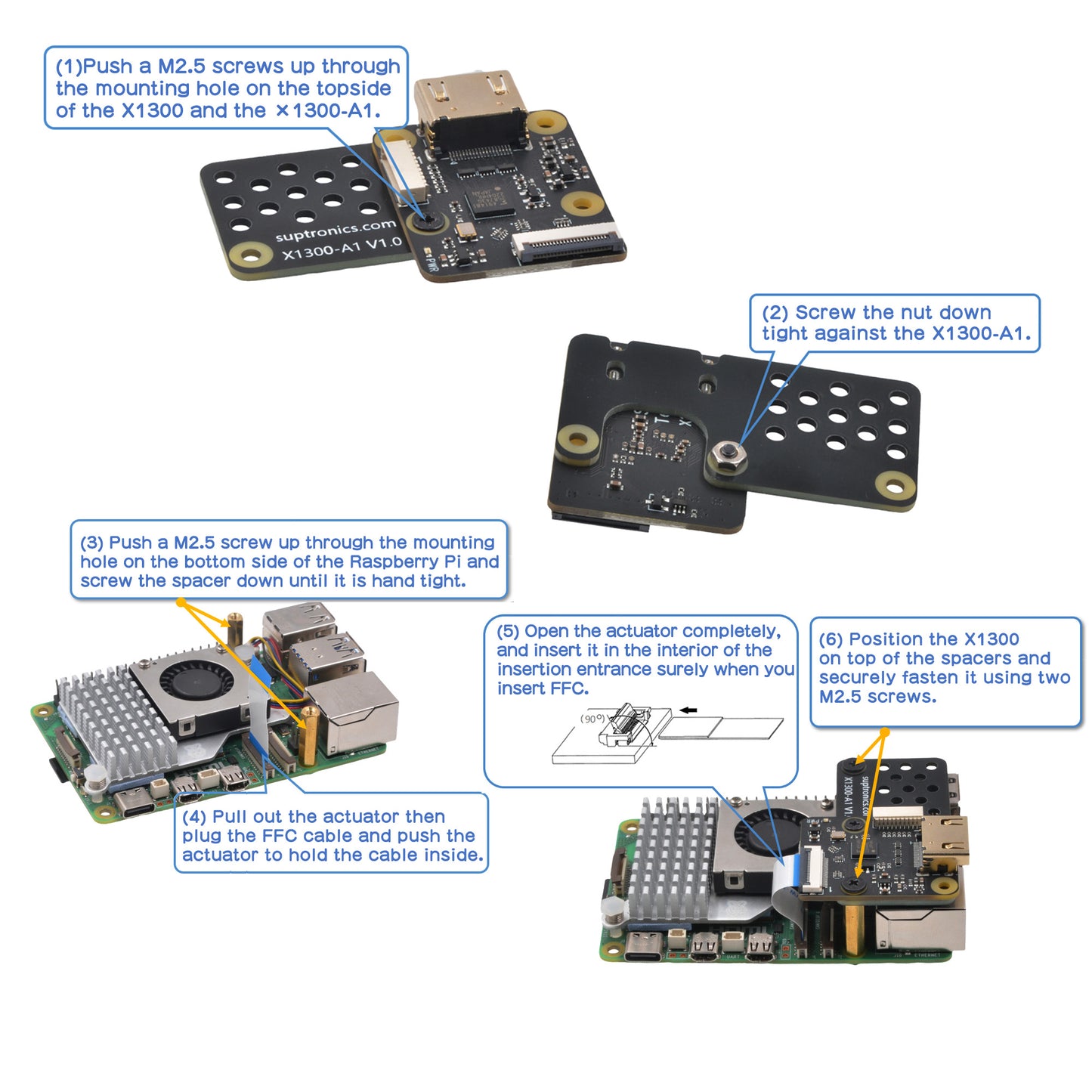 Geekworm X1300 HDMI to CSI2 Shield for Raspberry Pi 5 Only