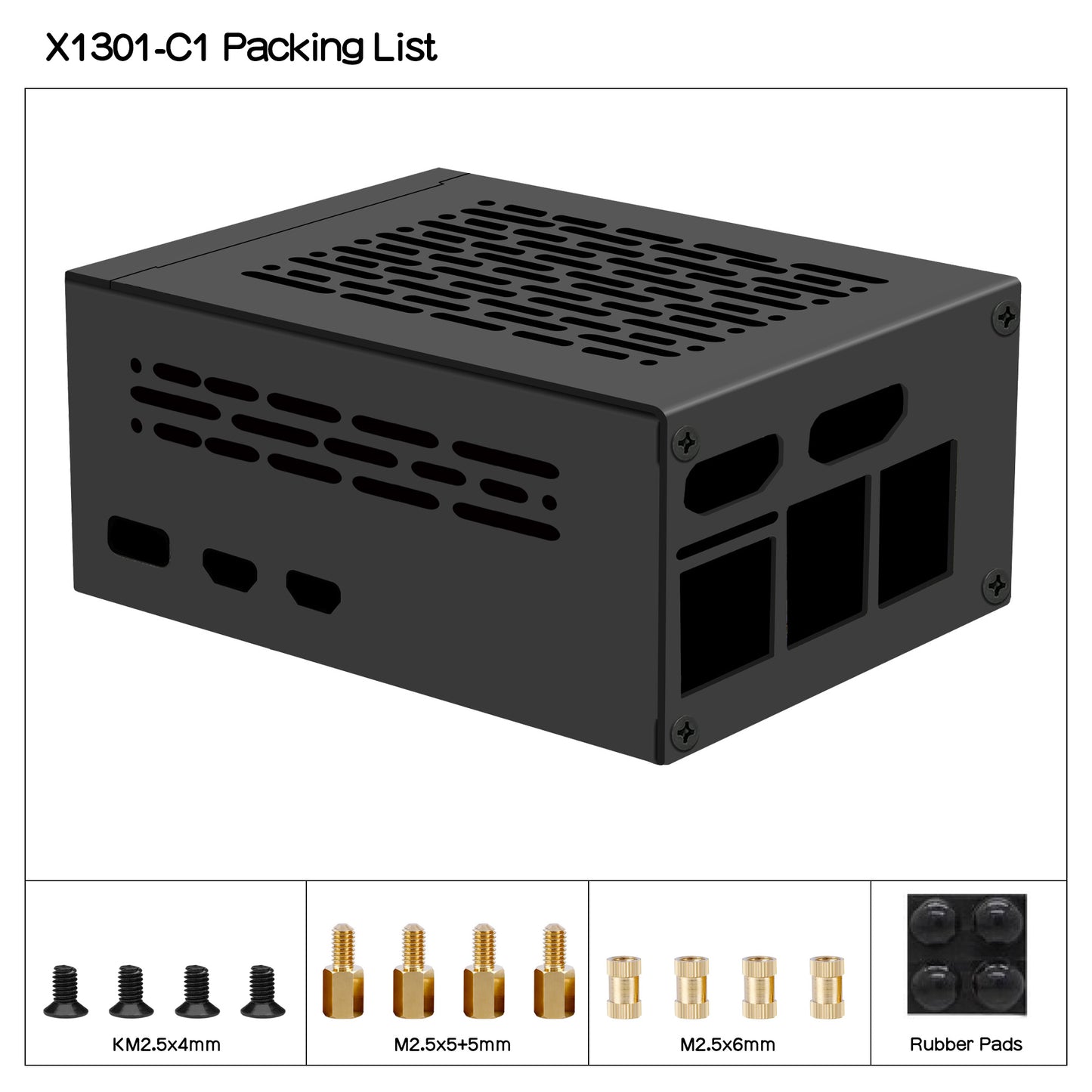 Geekworm X1301-C1 Metal Case Compatible with Raspberry Pi 5 and X1301