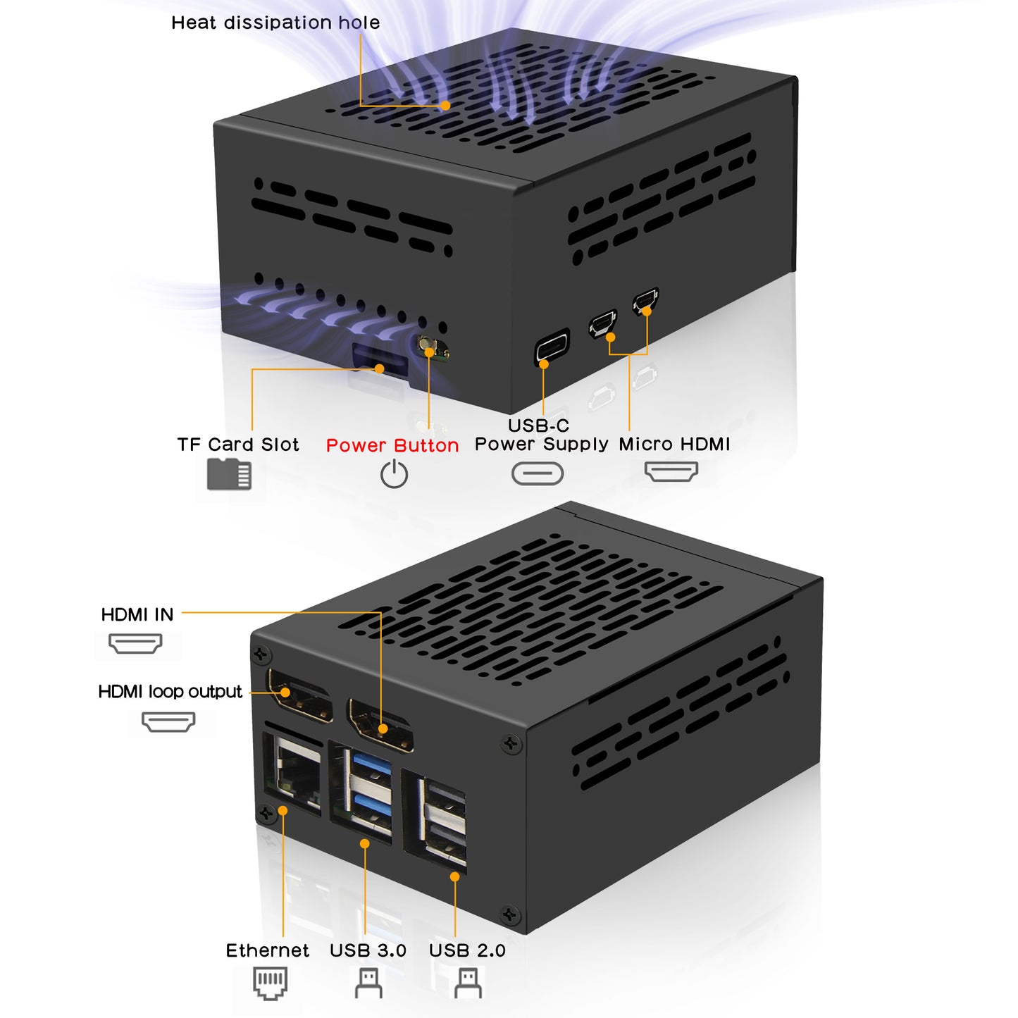 Geekworm X1301-C1 Metal Case Compatible with Raspberry Pi 5 and X1301