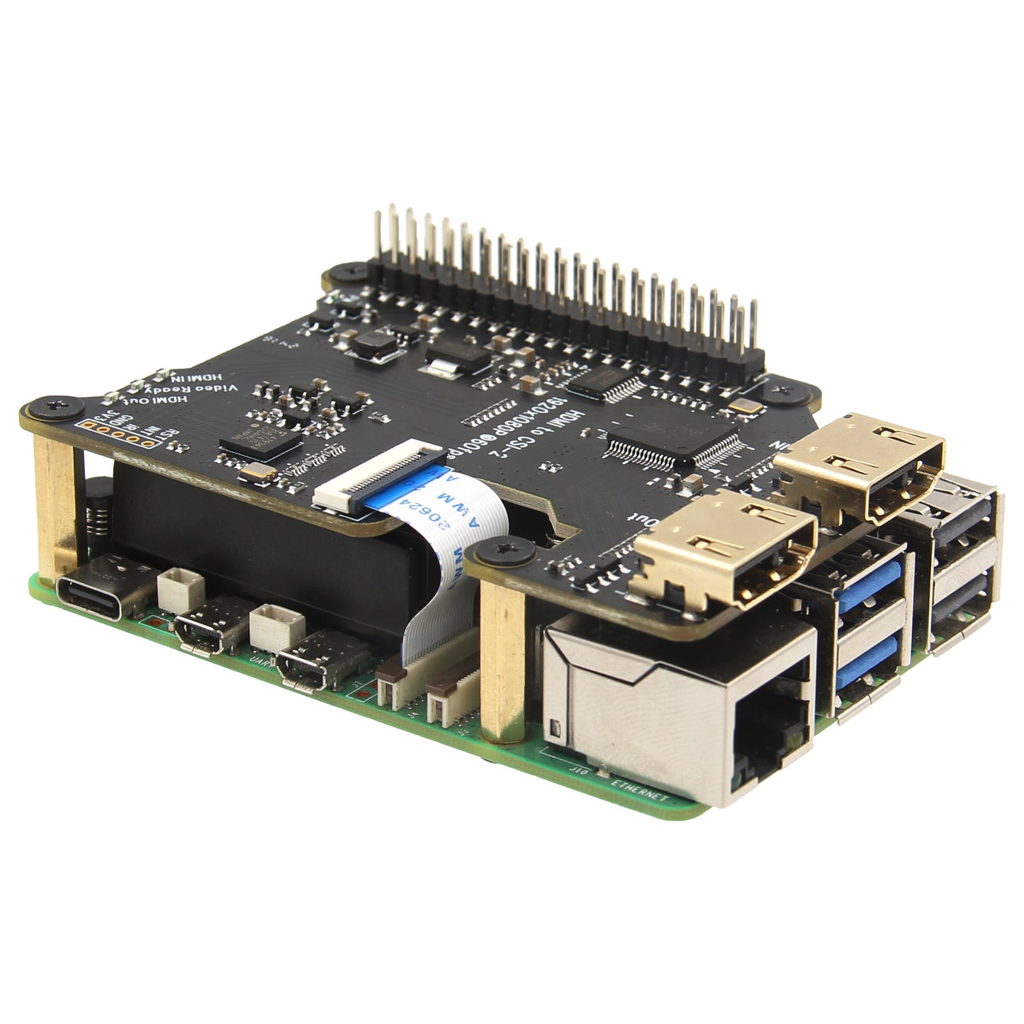 Geekworm X1301 HDMI to CSI-2 Shield for Raspberry Pi 5/4B/3B+/3B Support 1080P@60fps