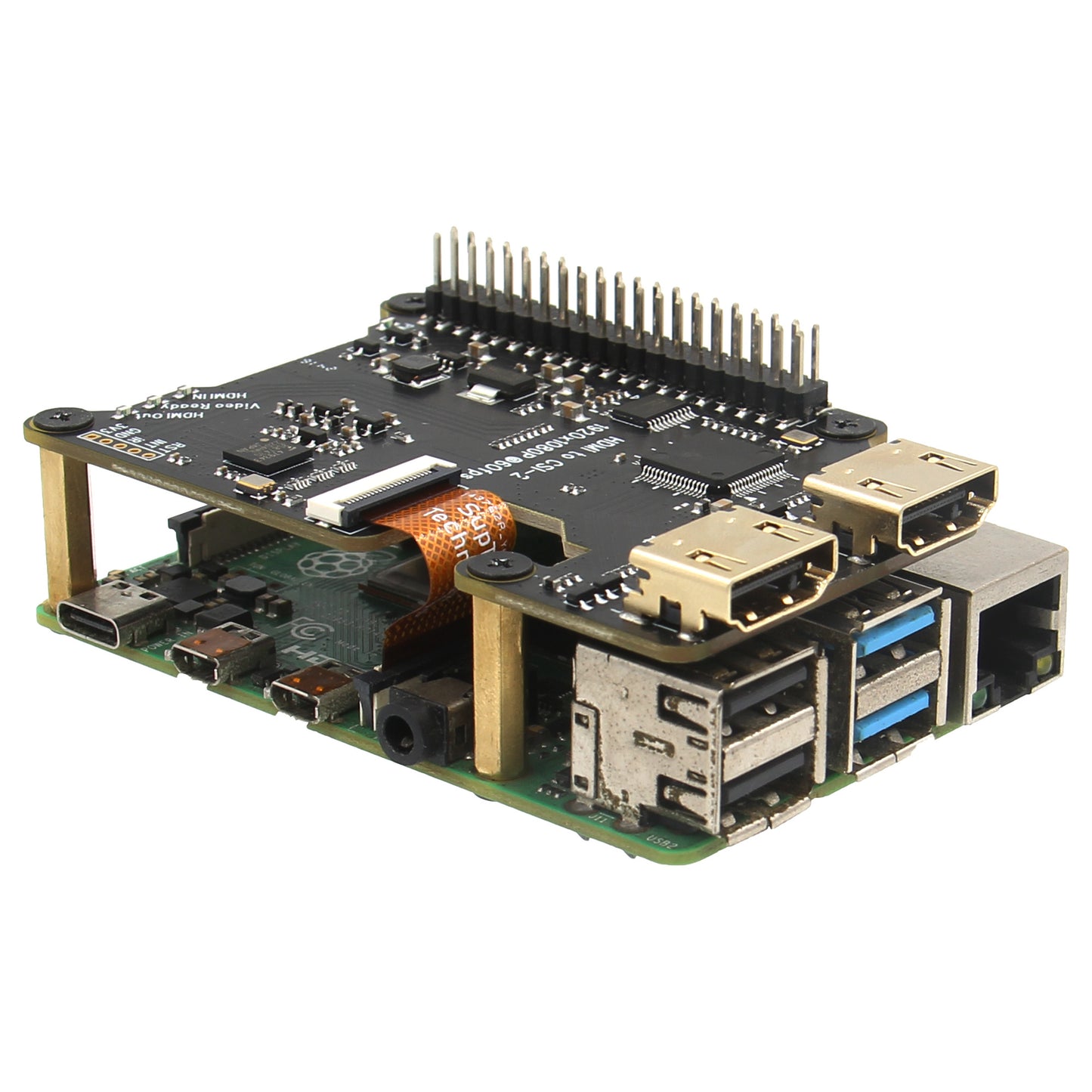 Geekworm X1301 HDMI to CSI-2 Shield for Raspberry Pi 5/4B/3B+/3B Support 1080P@60fps