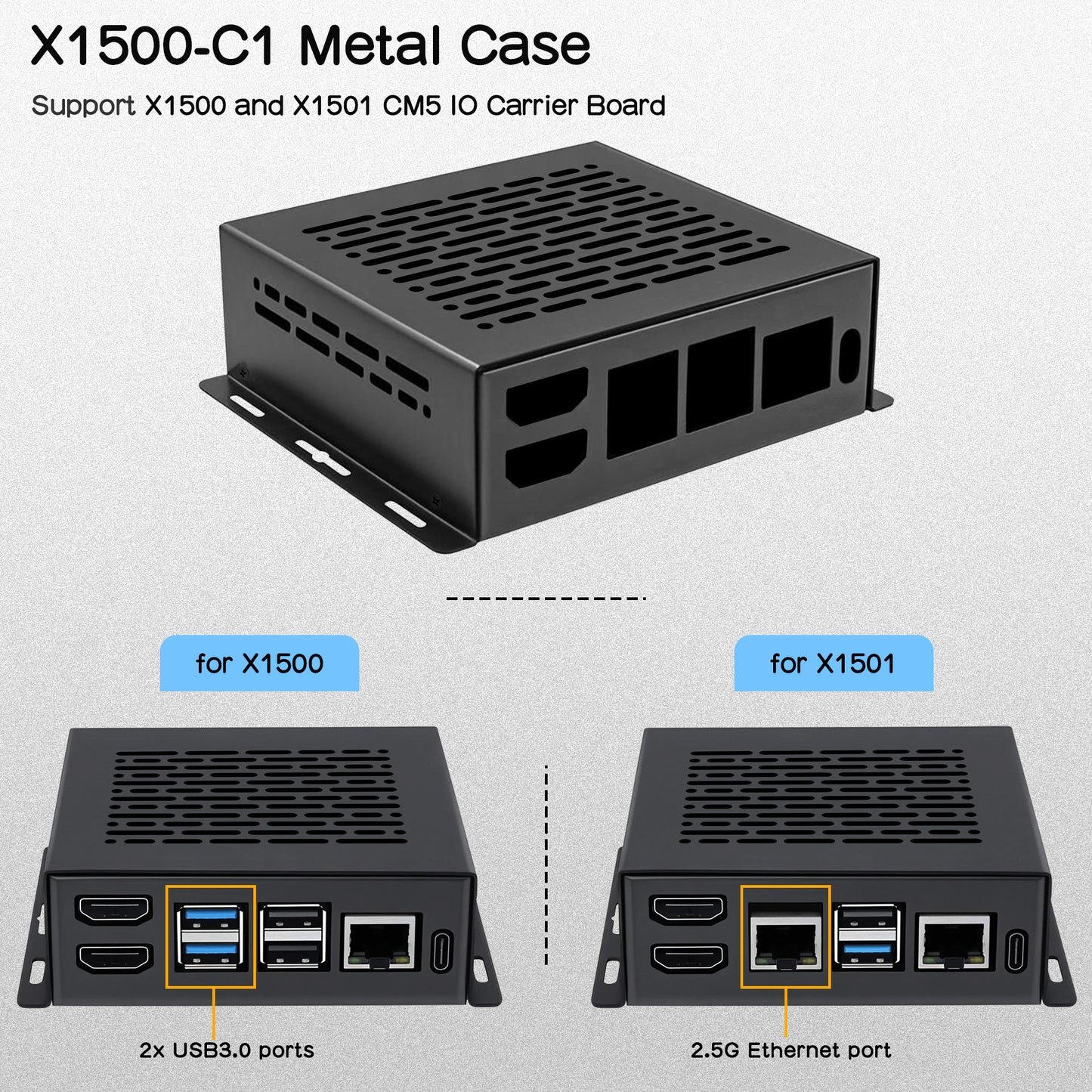 Geekworm X1500-C1 Metal Case for Raspberry Pi CM5 and X1500/X1501