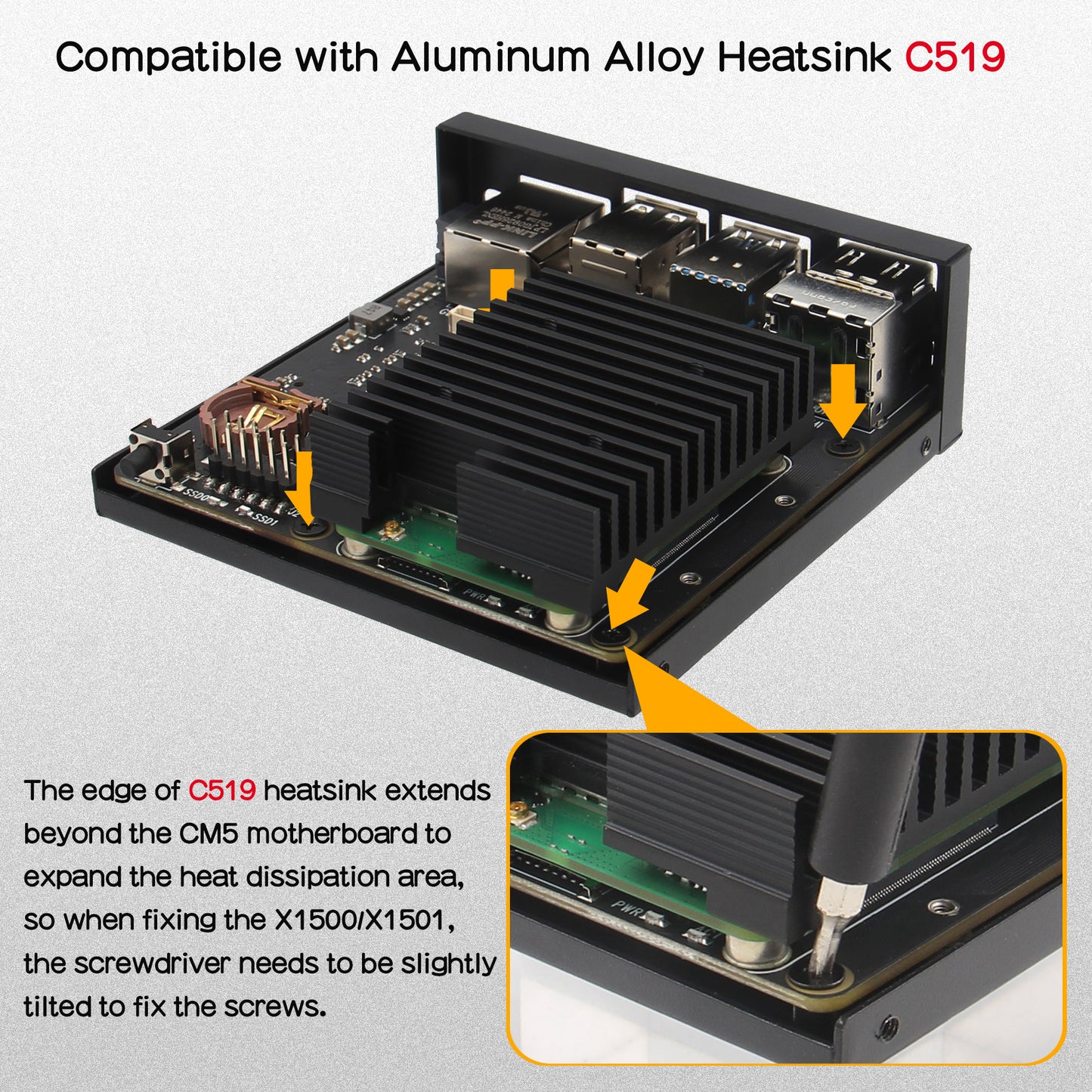 Geekworm X1500-C1 Metal Case for Raspberry Pi CM5 and X1500/X1501
