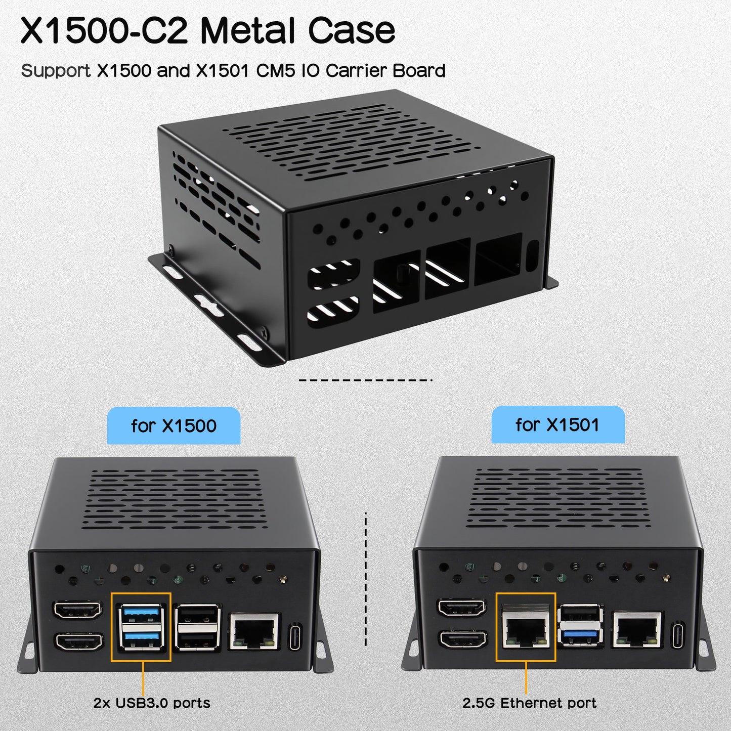 Geekworm X1500-C1 Metal Case for Raspberry Pi CM5 and X1500/X1501