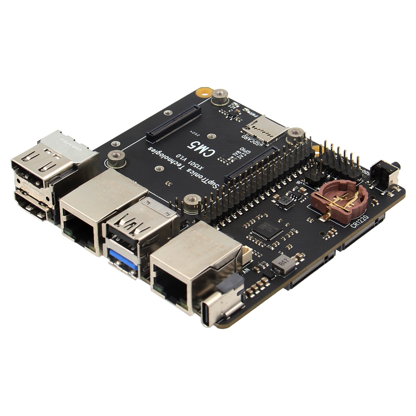 Geekworm X1501 CM5 IO Carrier Board for Raspberry Pi Compute Module 5 Support 1GbE+2.5GbE/Dual M.2 Slot NVMe SSD