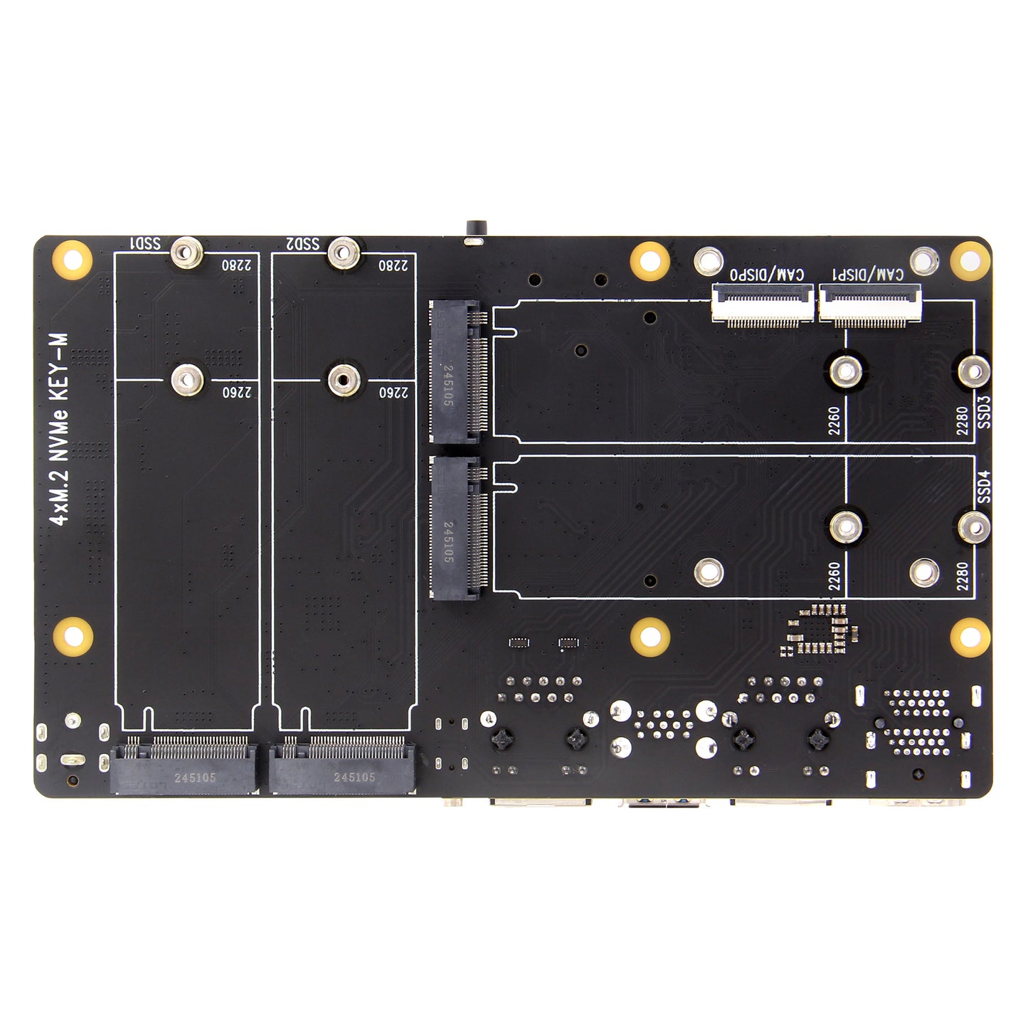 Geekworm X1502 CM5 IO Carrier Board for Raspberry Pi Compute Module 5 Support 1GbE+2.5GbE/Quad M.2 NVMe SSD