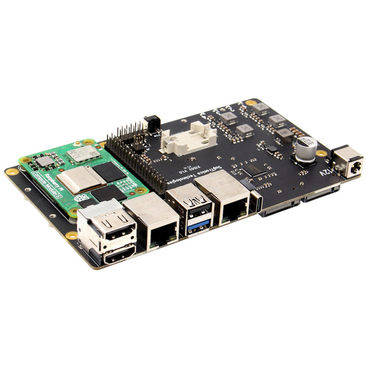 Geekworm X1502 CM5 IO Carrier Board for Raspberry Pi Compute Module 5 Support 1GbE+2.5GbE/Quad M.2 NVMe SSD