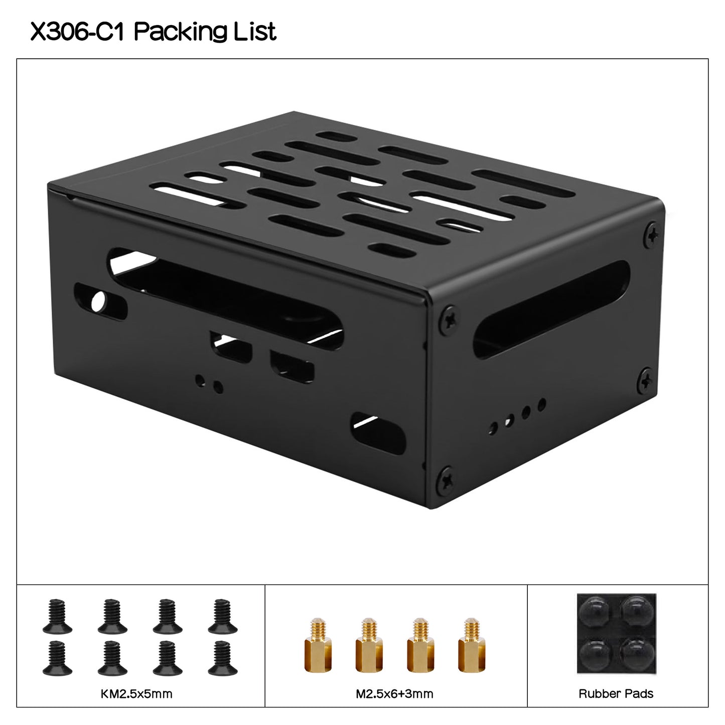 Geekworm X306-C1 Metal Case Compatible with Raspberry Pi Zero 2W and X306 V1.3