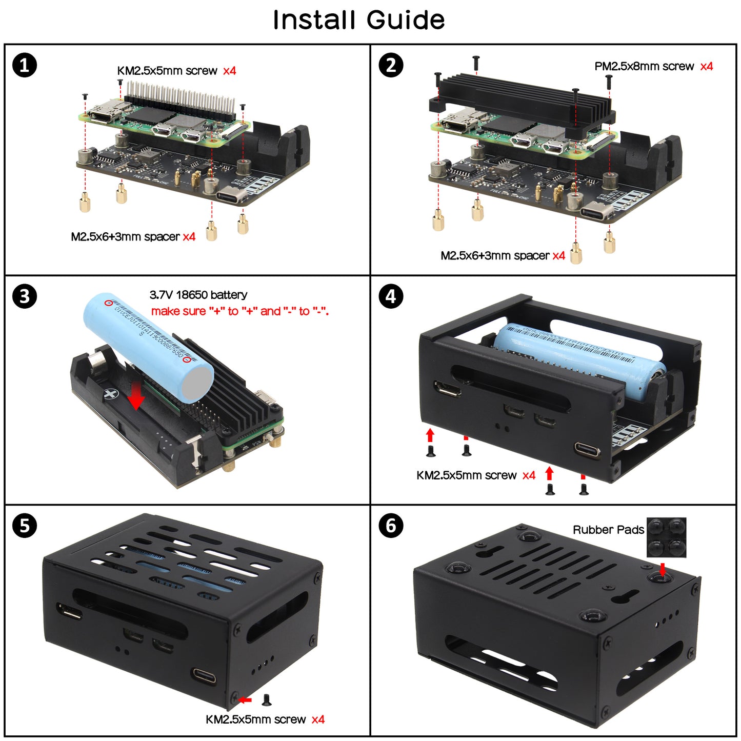 Geekworm X306-C1 Metal Case Compatible with Raspberry Pi Zero 2W and X306 V1.3